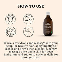 Label highlights cold-pressed extraction and purity for sensitive skin.
