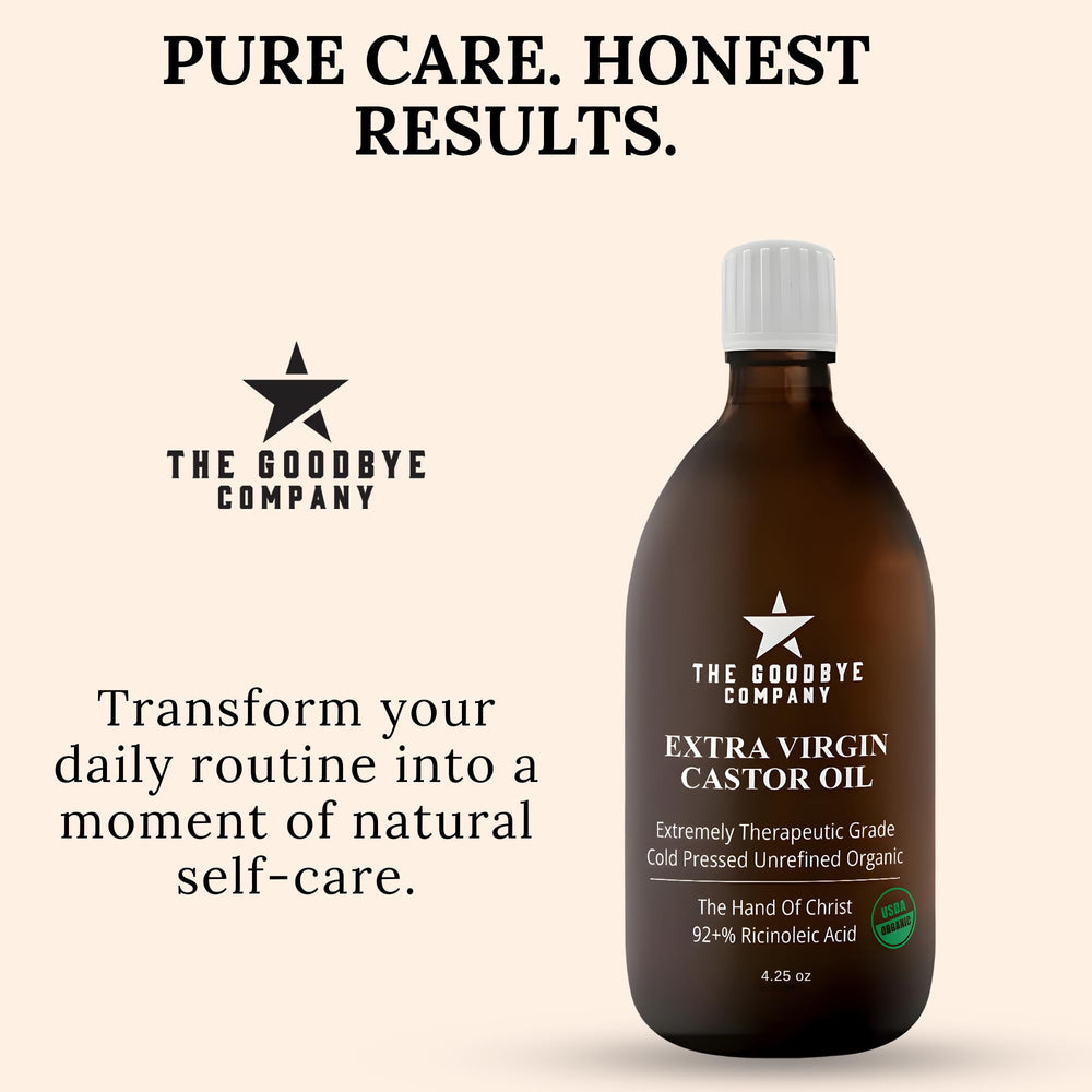Versatile Goodbye Company castor oil for blends, packs, and routines.