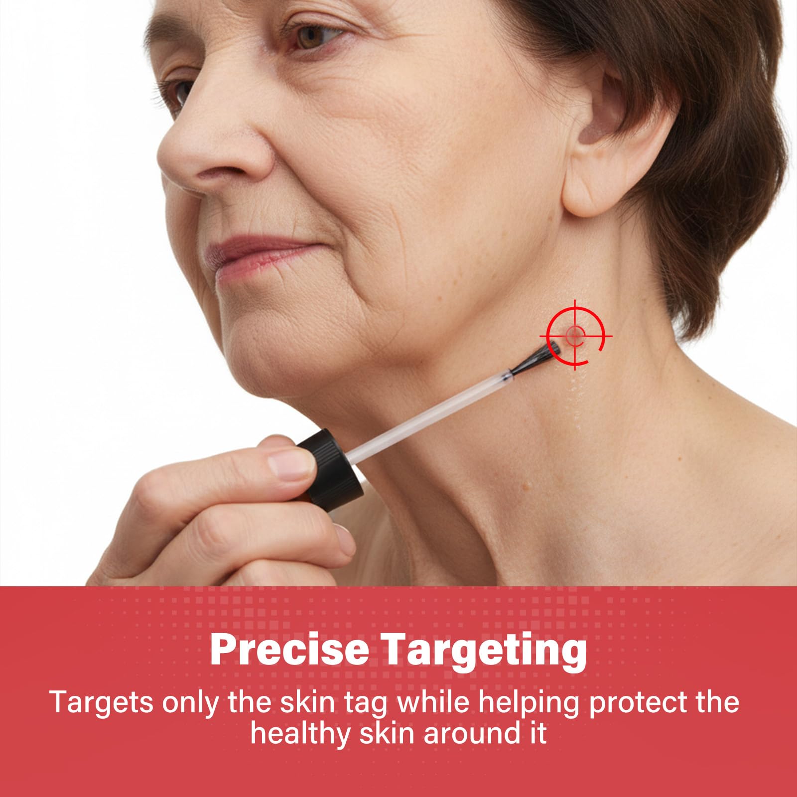 Goodnites Skin Tag Remover air-dry finish shown, leaving skin residue-free.