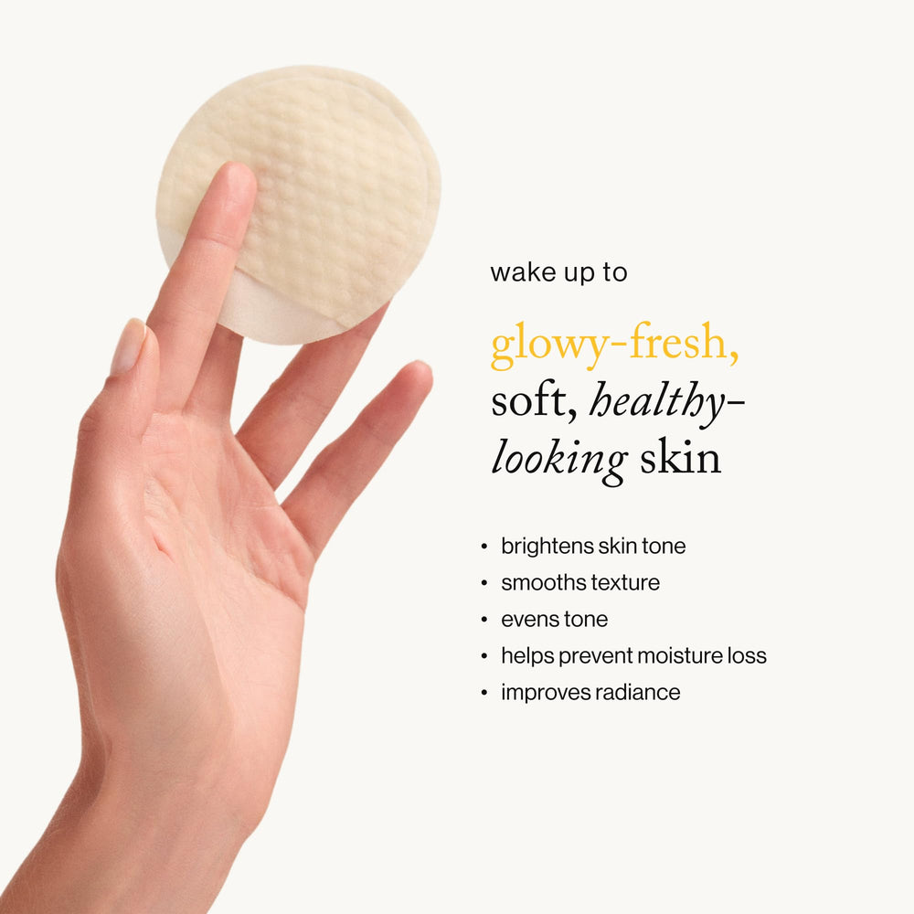 Goop Beauty 15% Glycolic Pads fruit extracts mango and banana for gentle exfoliation.