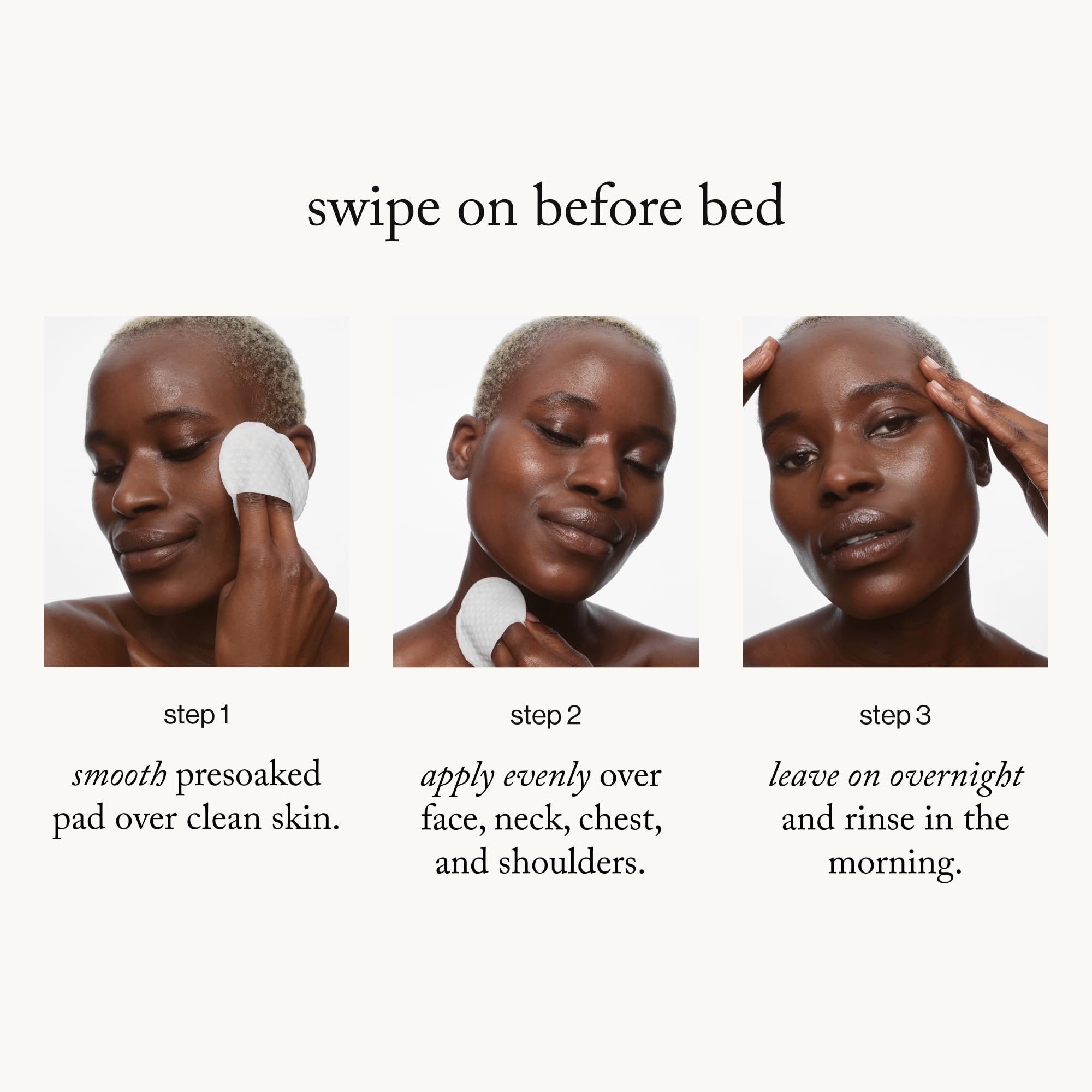 Goop Beauty 15% Glycolic Pads glow-ready skin on face neck and chest.