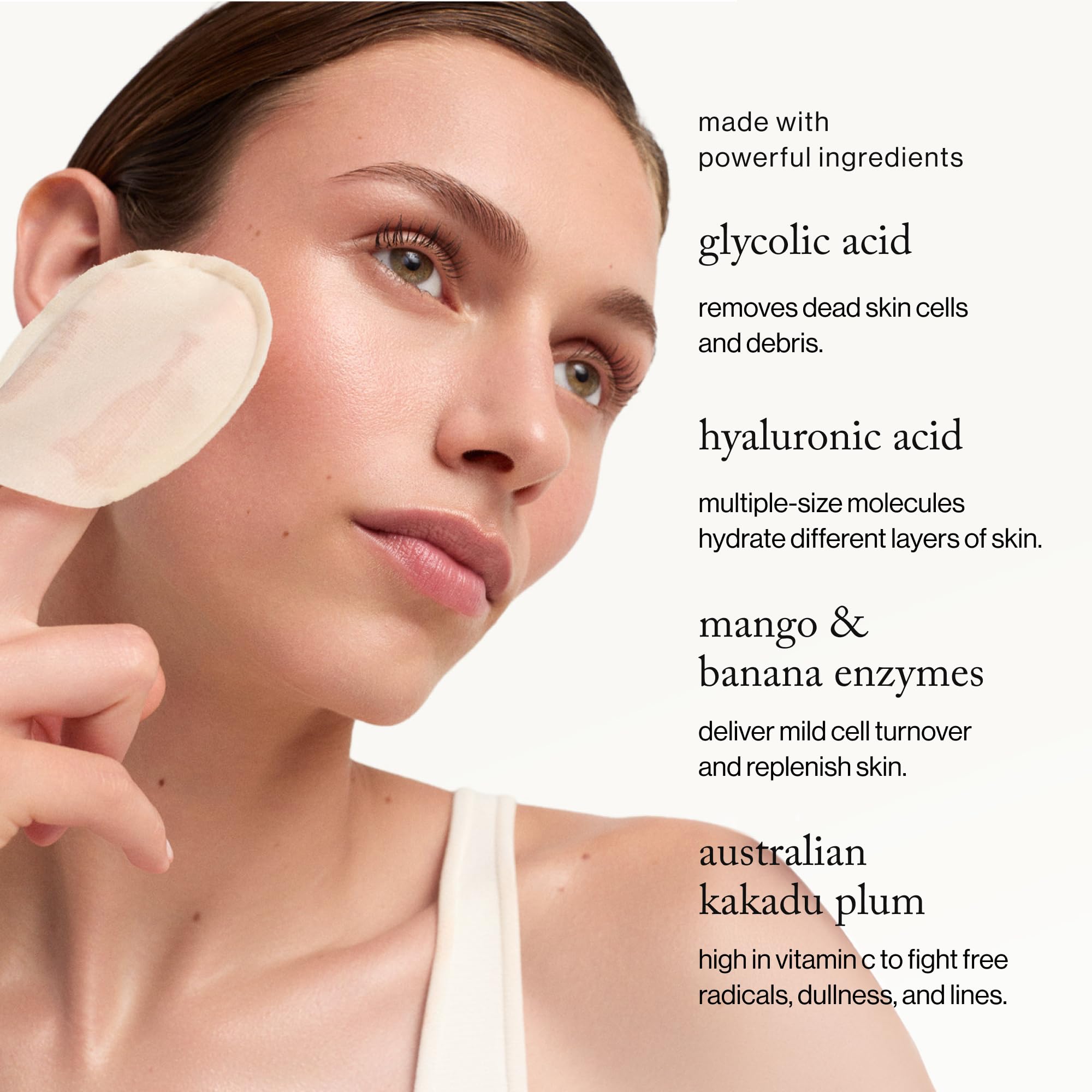 Goop Beauty 15% Glycolic Pads pad application detail for nightly routine.