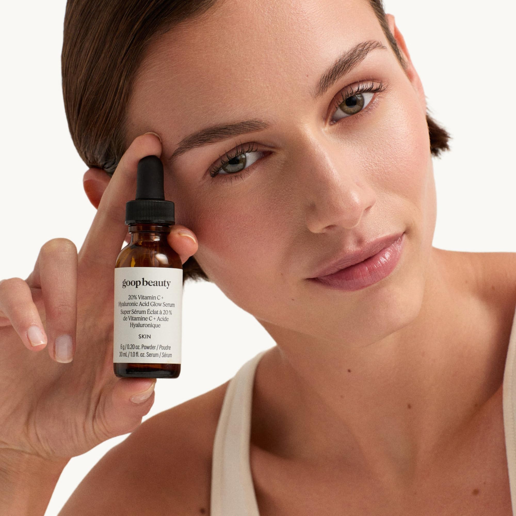 Goop Beauty Serum label detail highlights clean, paraben-free formulation