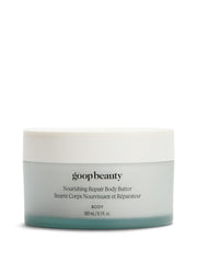 Goop Beauty Body Butter jar close-up highlighting rich hydration