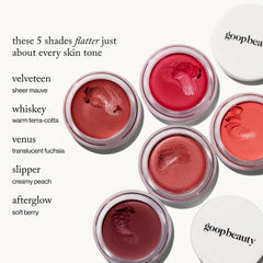 goop Beauty Cream Blush cheek swatch shows sheer, buildable warmth.