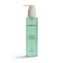 Goop Beauty Daily Detox cleanser bottle shows gel-to-foam action for clean skin