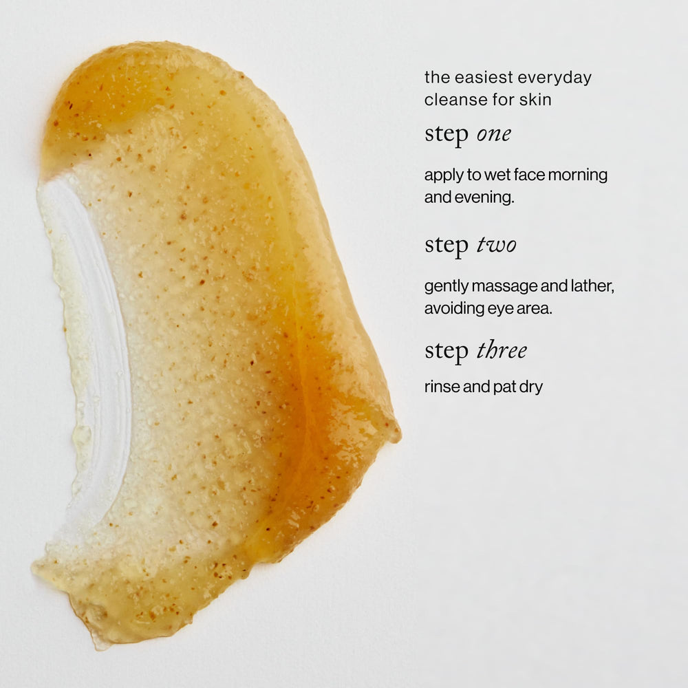 Goop Beauty Exfoliating Jelly Cleanser after-use glow on skin.
