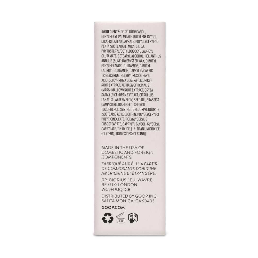 Goop Beauty Glow Skin Highlighter Stick nourishes with oil blend for comfort.