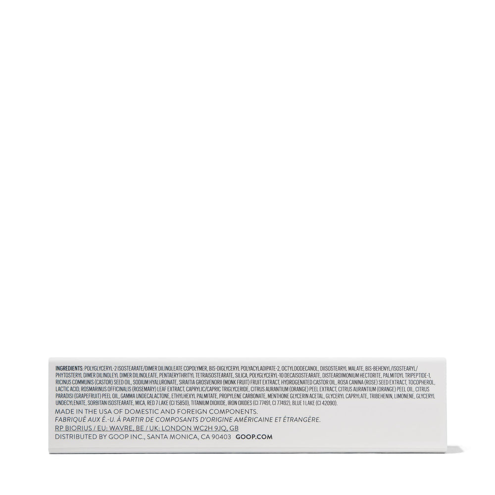 goop Beauty Hydra-Barrier Gel Gloss Spice soft-glow lips after application