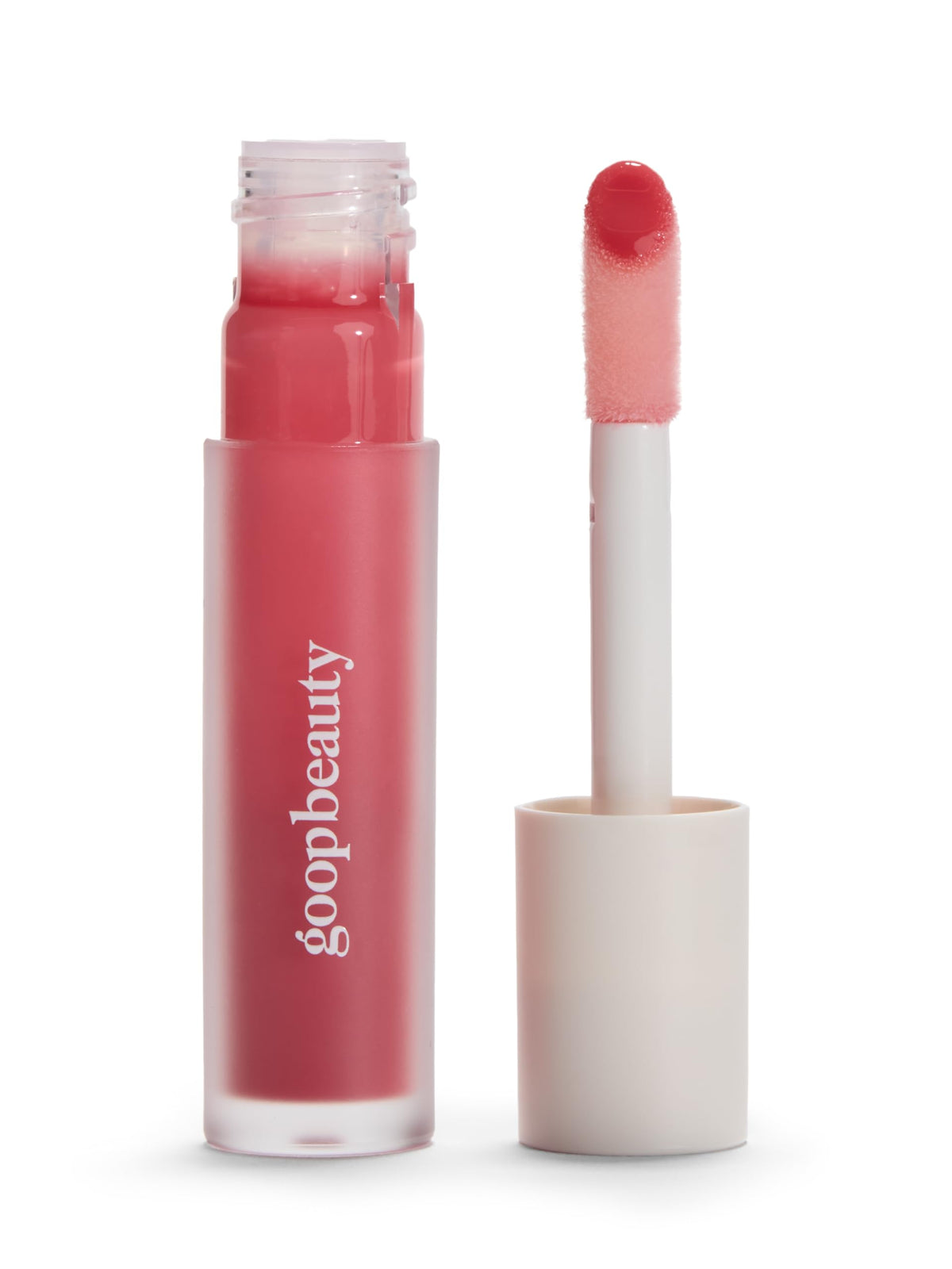 Goop Beauty Hydra-Barrier Gloss application close-up showing hydrating shine for daily lips
