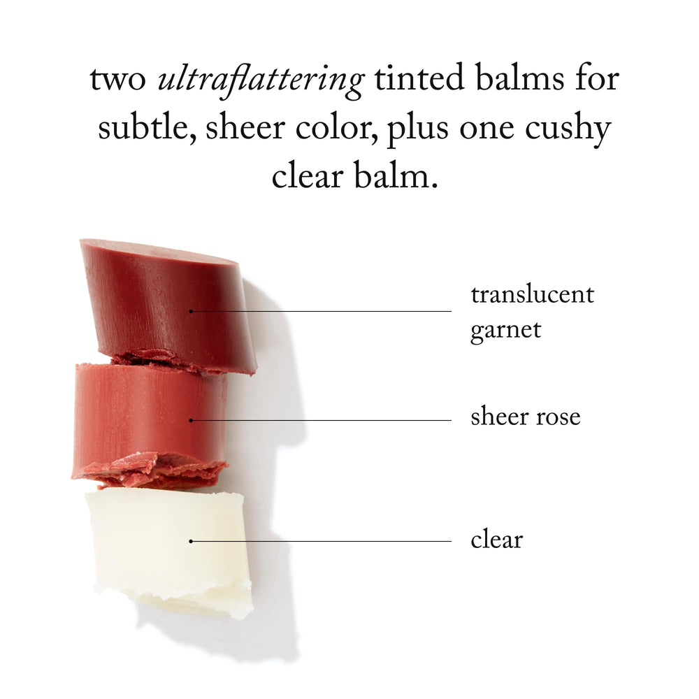 Goop Beauty Lip Balm Trio clear swatch demonstrates moisturized lips.