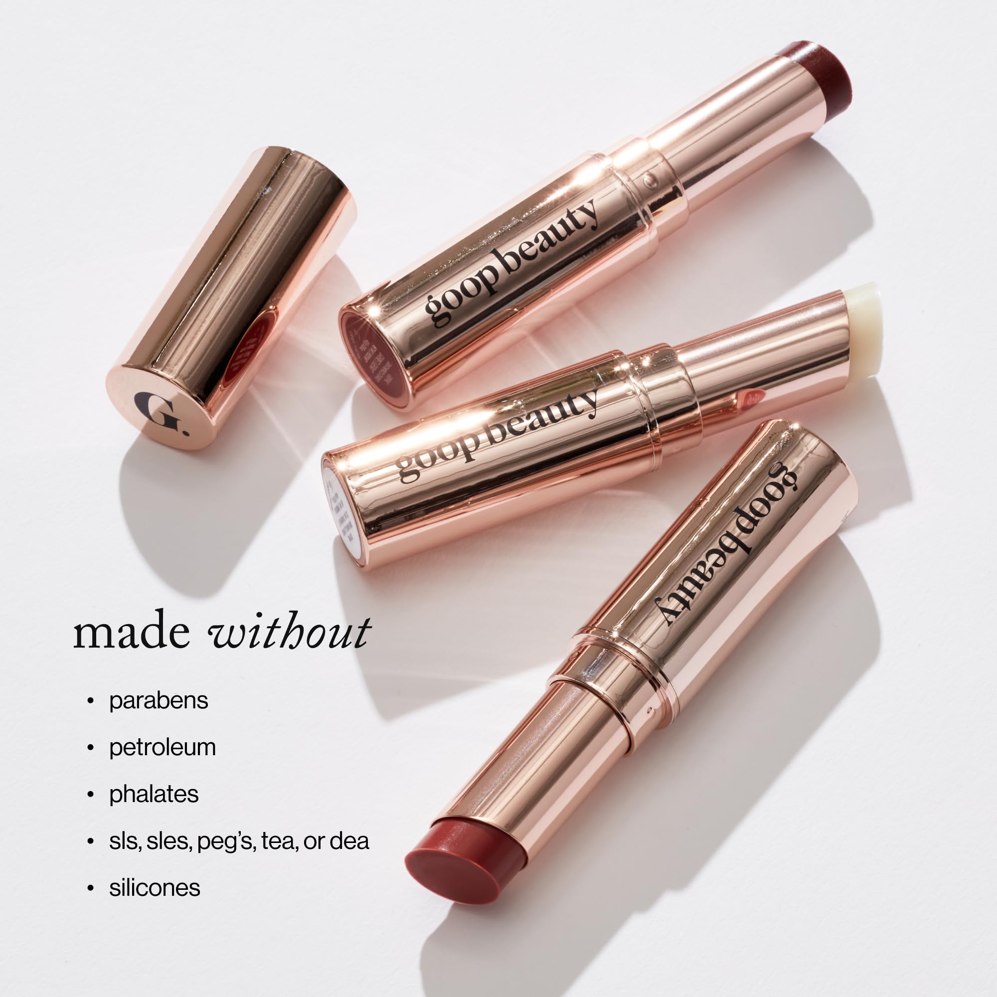 Goop Beauty Lip Balm Trio silky texture glides smoothly.
