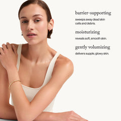 goop Beauty Microderm Body Polish foaming action during shower application.