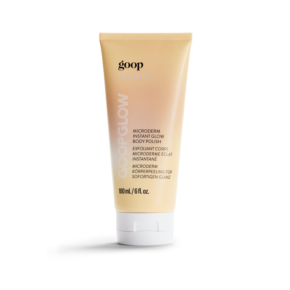 goop Beauty Microderm Body Polish texture close-up, exfoliate for smoother skin.