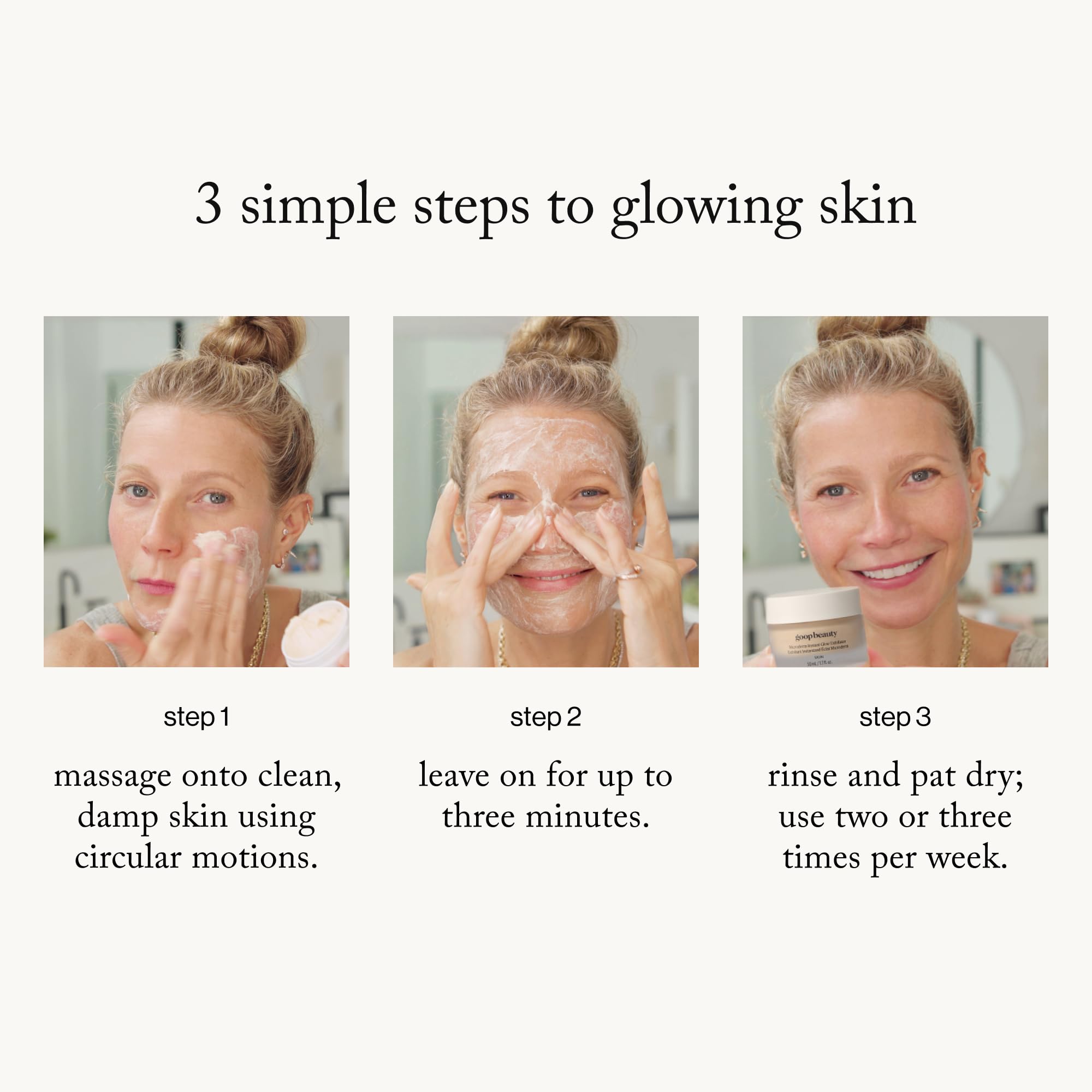 goop Beauty Microderm Exfoliator glycolic acid detail highlights chemical exfoliation.