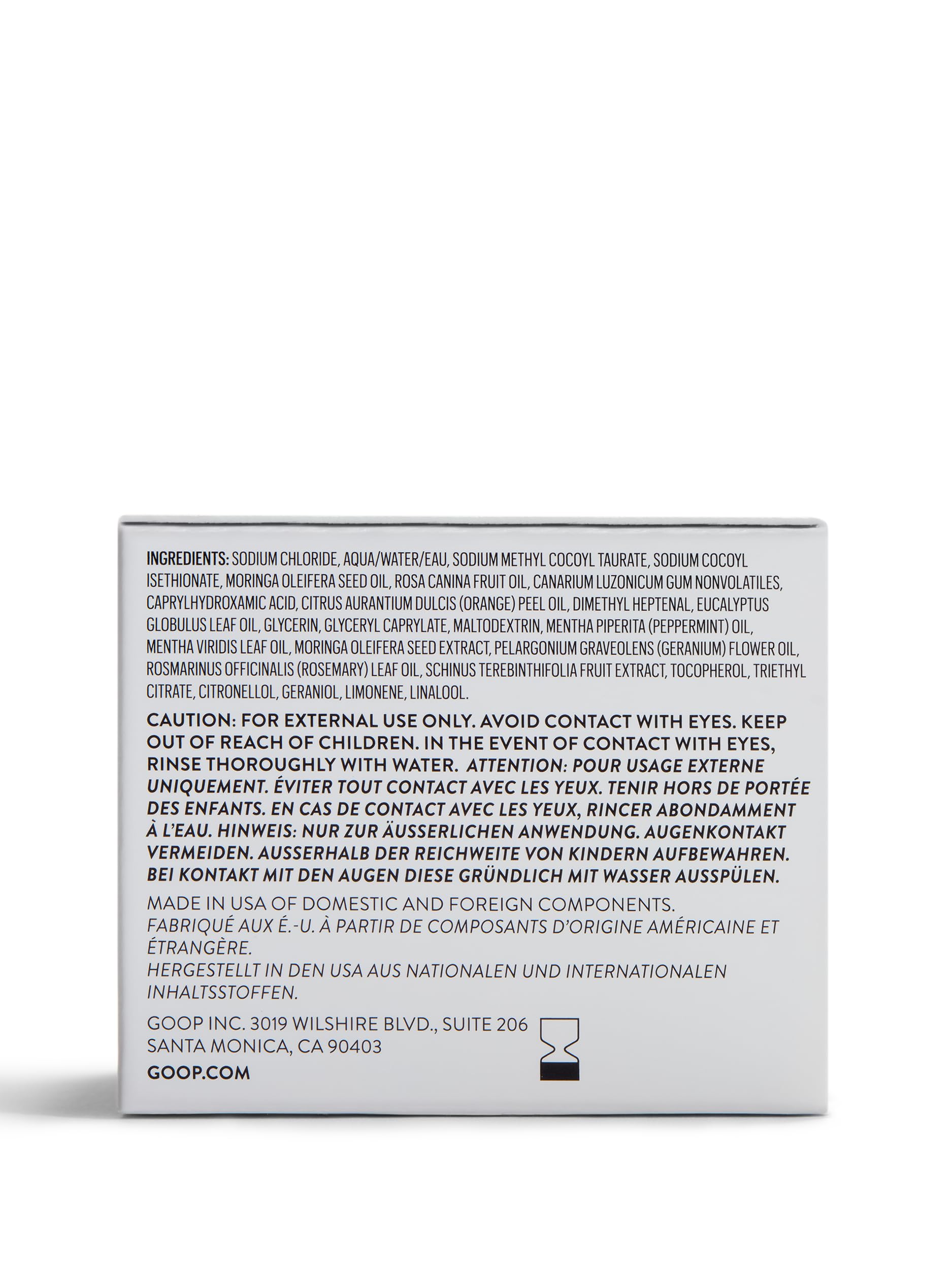 Goop Beauty natural formula label shows paraben-free and cruelty-free ethics