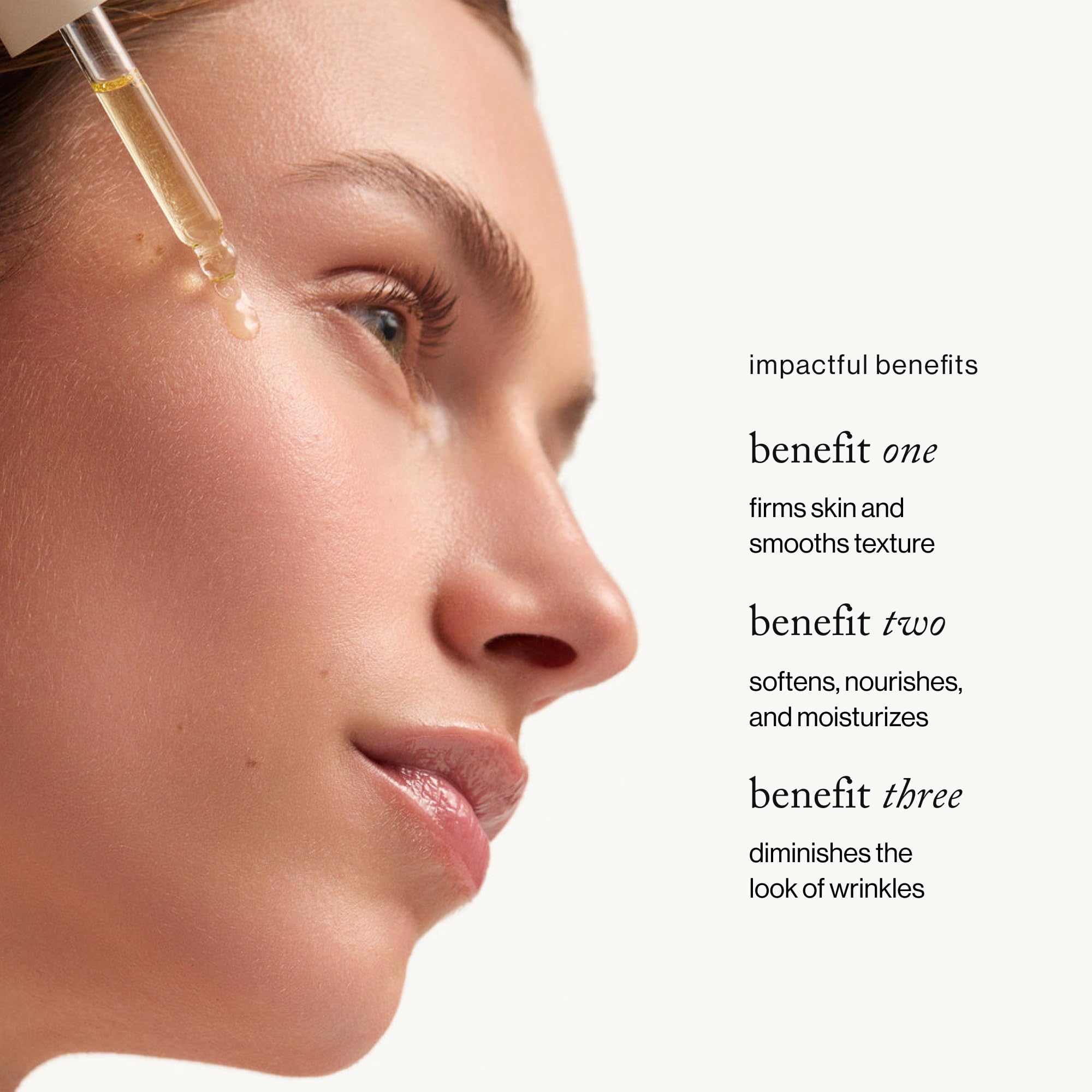 goop Beauty Nutrient Face Oil drop on skin promotes instant moisture and glow
