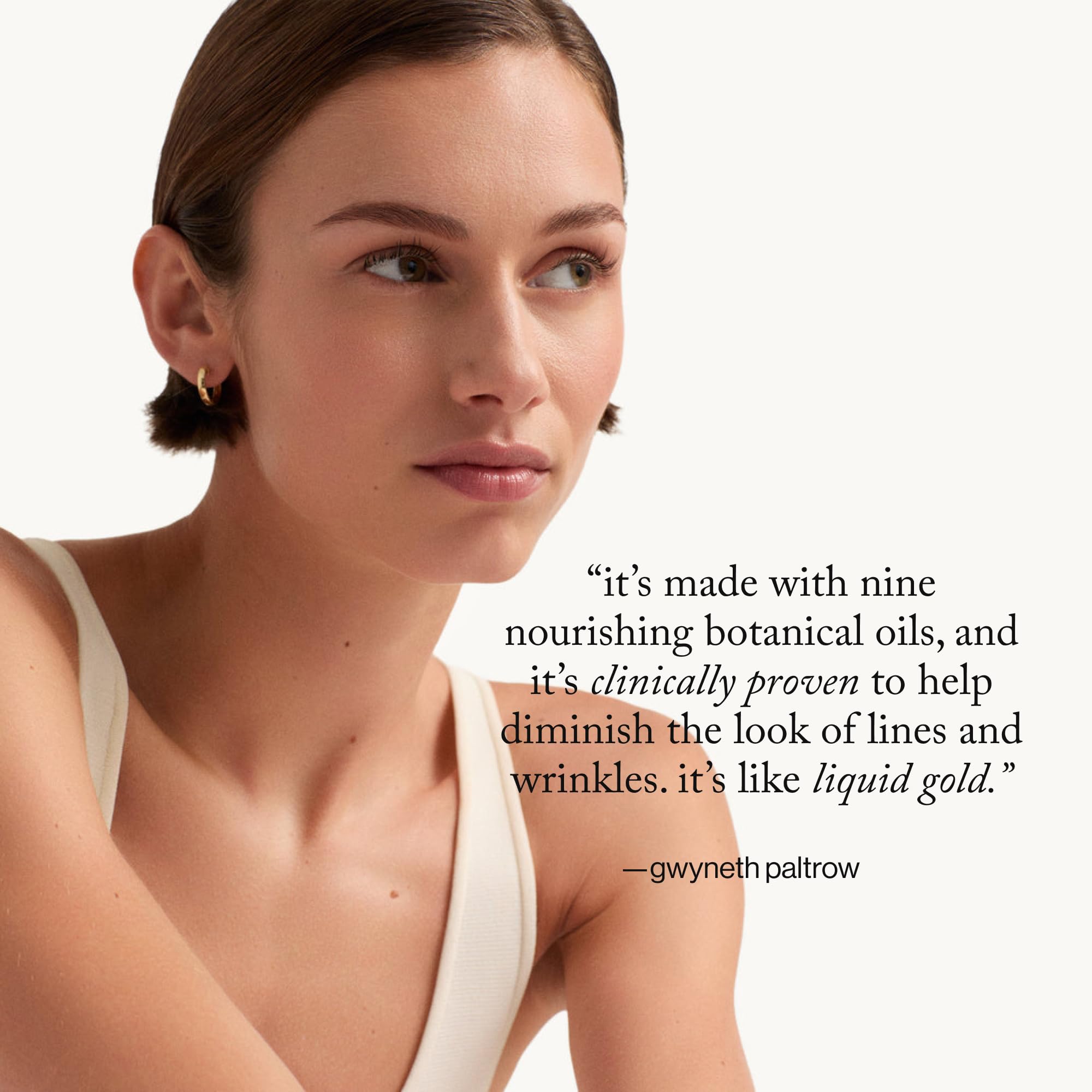 goop Beauty Nutrient Face Oil packaging with ingredient list highlighting clean formula
