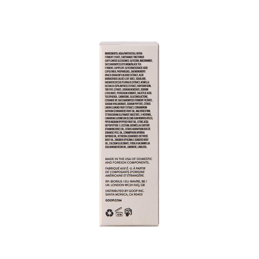 goop Beauty Serum clinical results illustration with improvements.
