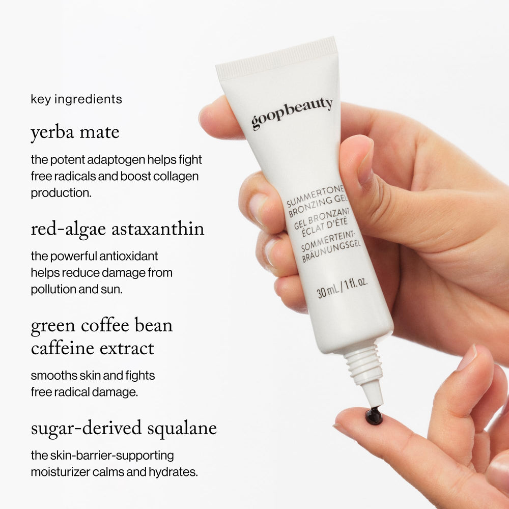 goop Beauty Summertone Bronzing Gel sheer-to-build swatch enabling customizable warmth