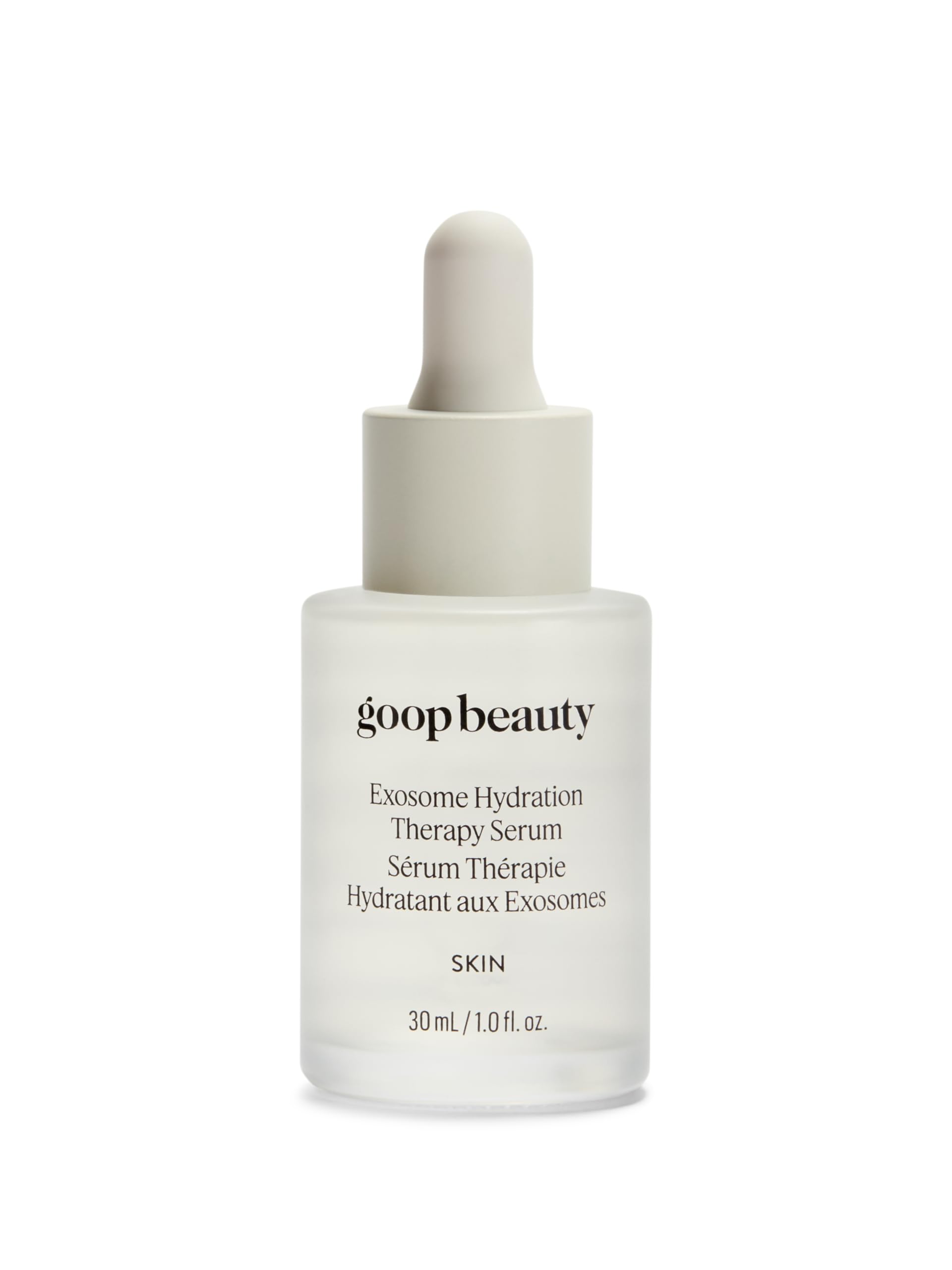 goop Exosome Hydration Serum bottle shows premium packaging for daily facial hydration.