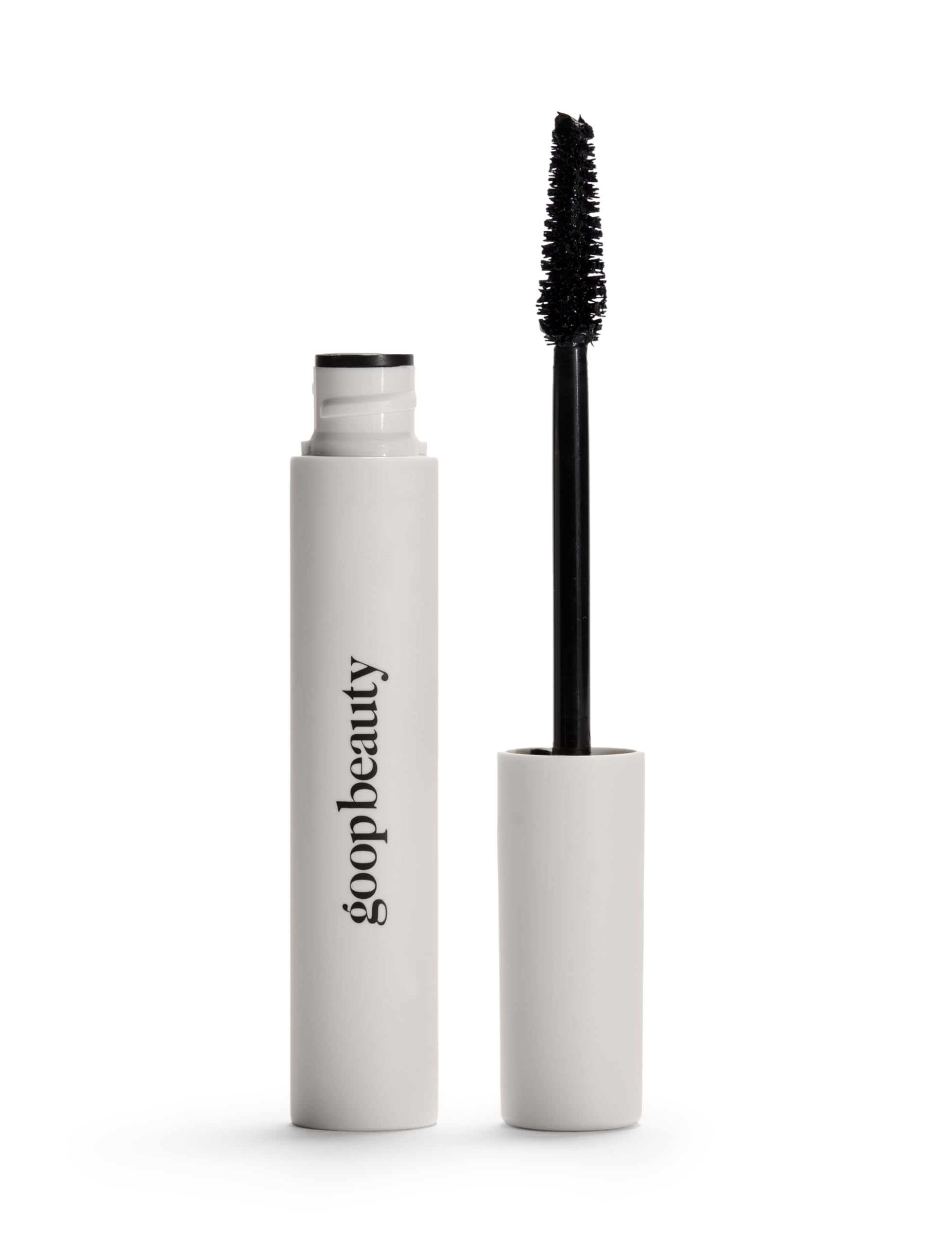 Goop Featherlash mascara brush shows three-edged wand for smooth, clump-free application.