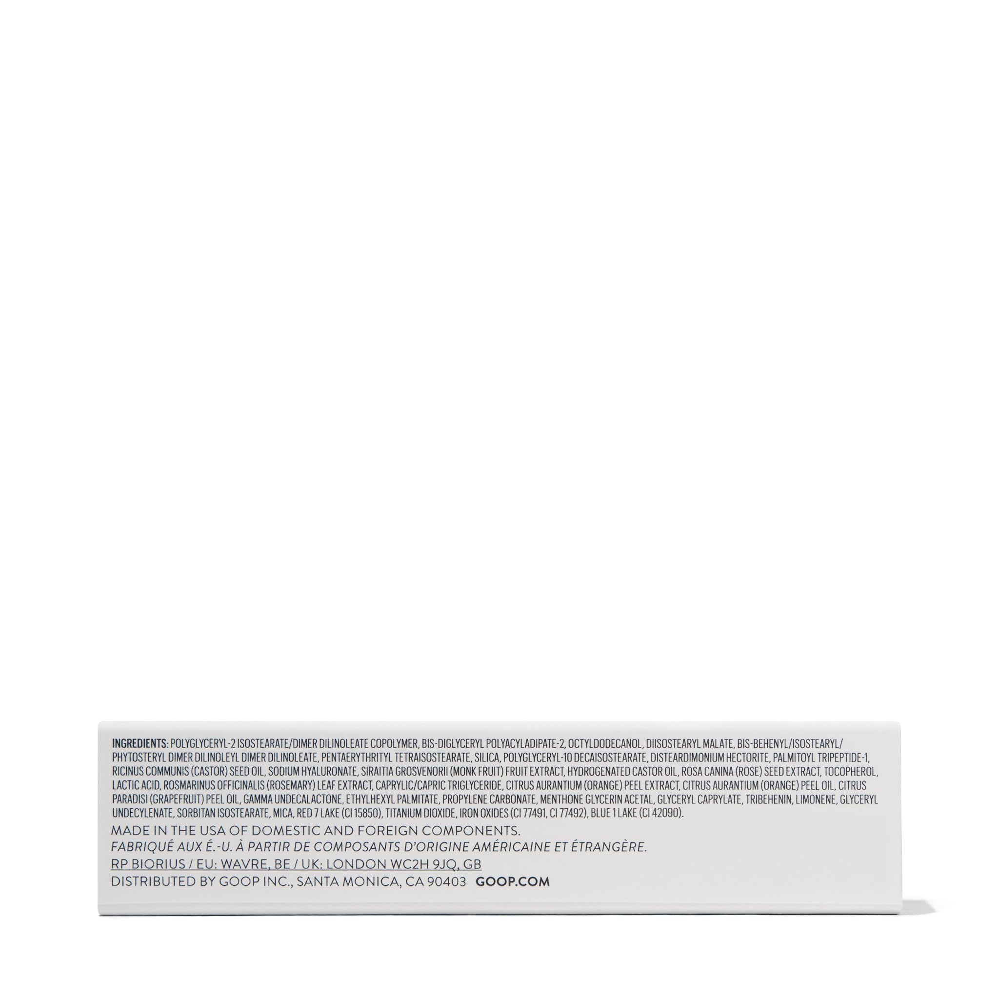 goop Hydra-Barrier gloss aroma hint of grapefruit for a refreshing experience.