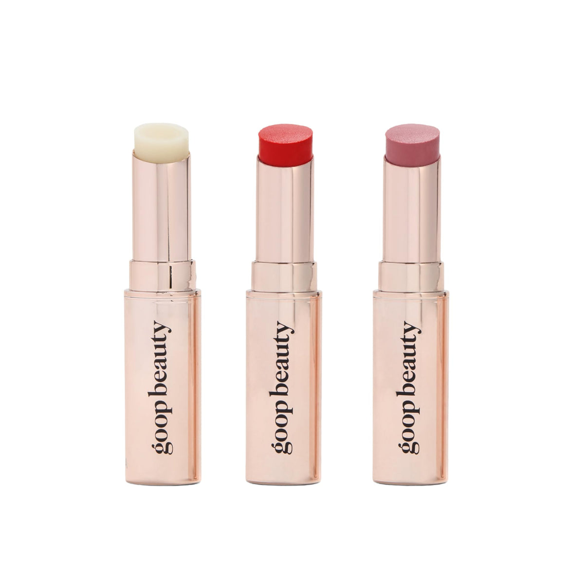 Goop Lip Balm Trio clear variant for daily hydration and smooth glide