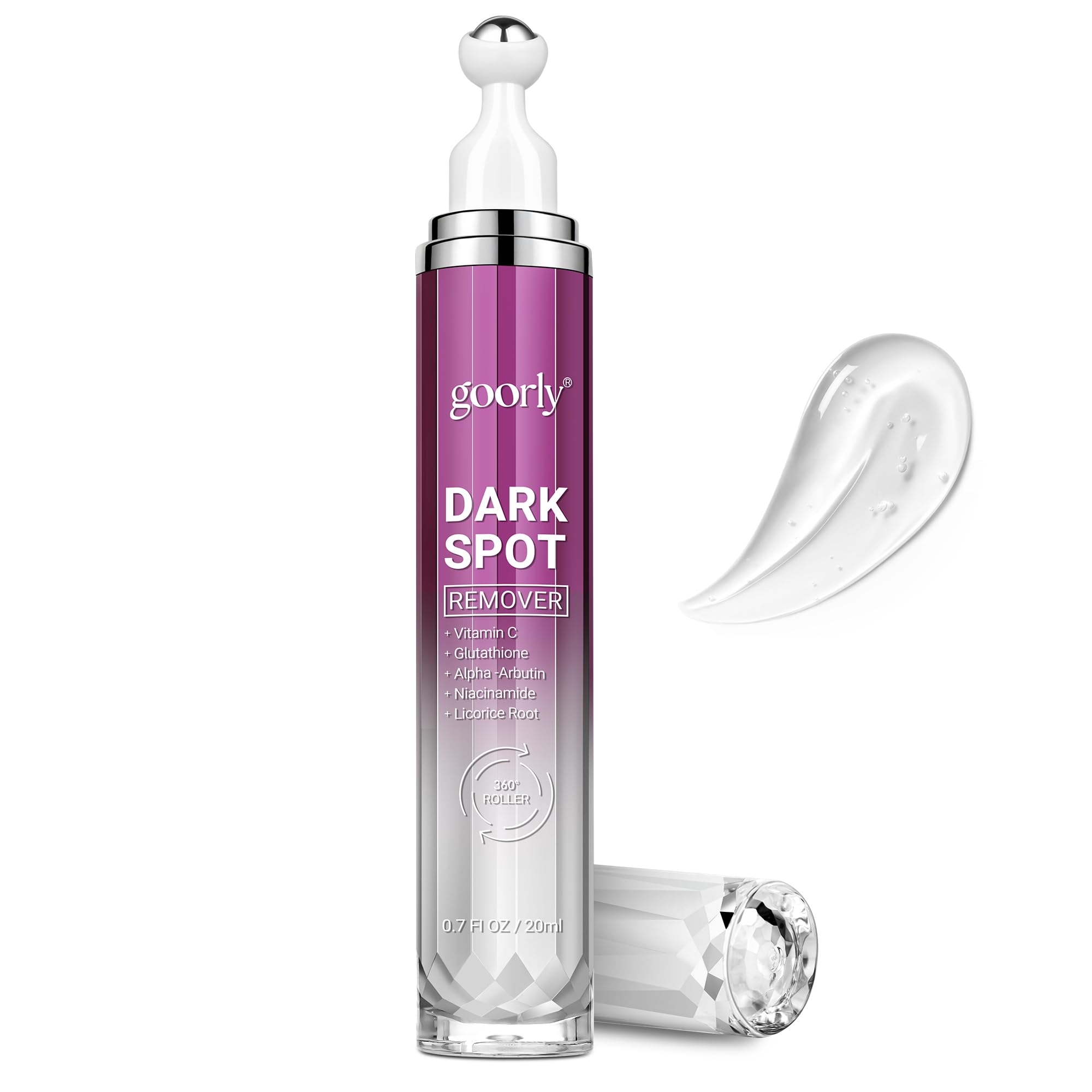 Goorly dark spot remover bottle with roller targets uneven skin tone.