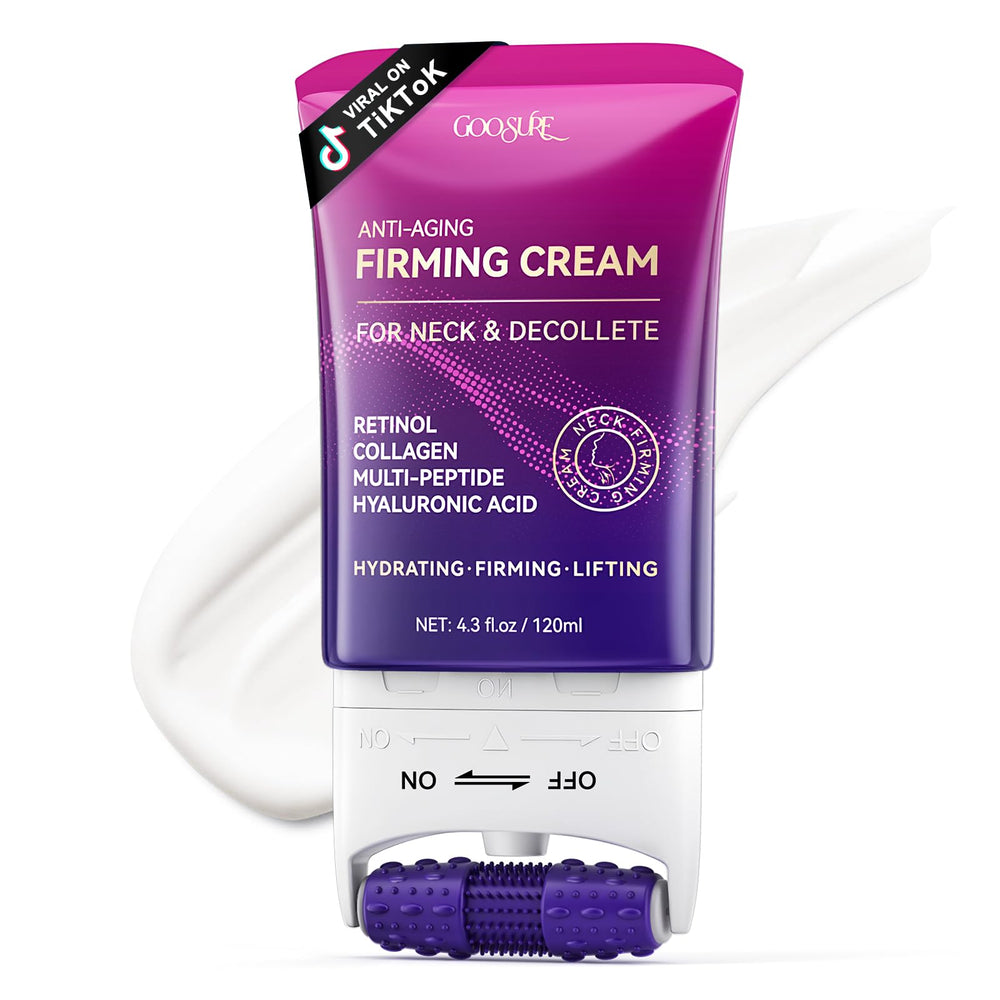GOOSURE neck firming cream bottle highlighting premium packaging for smoother skin.