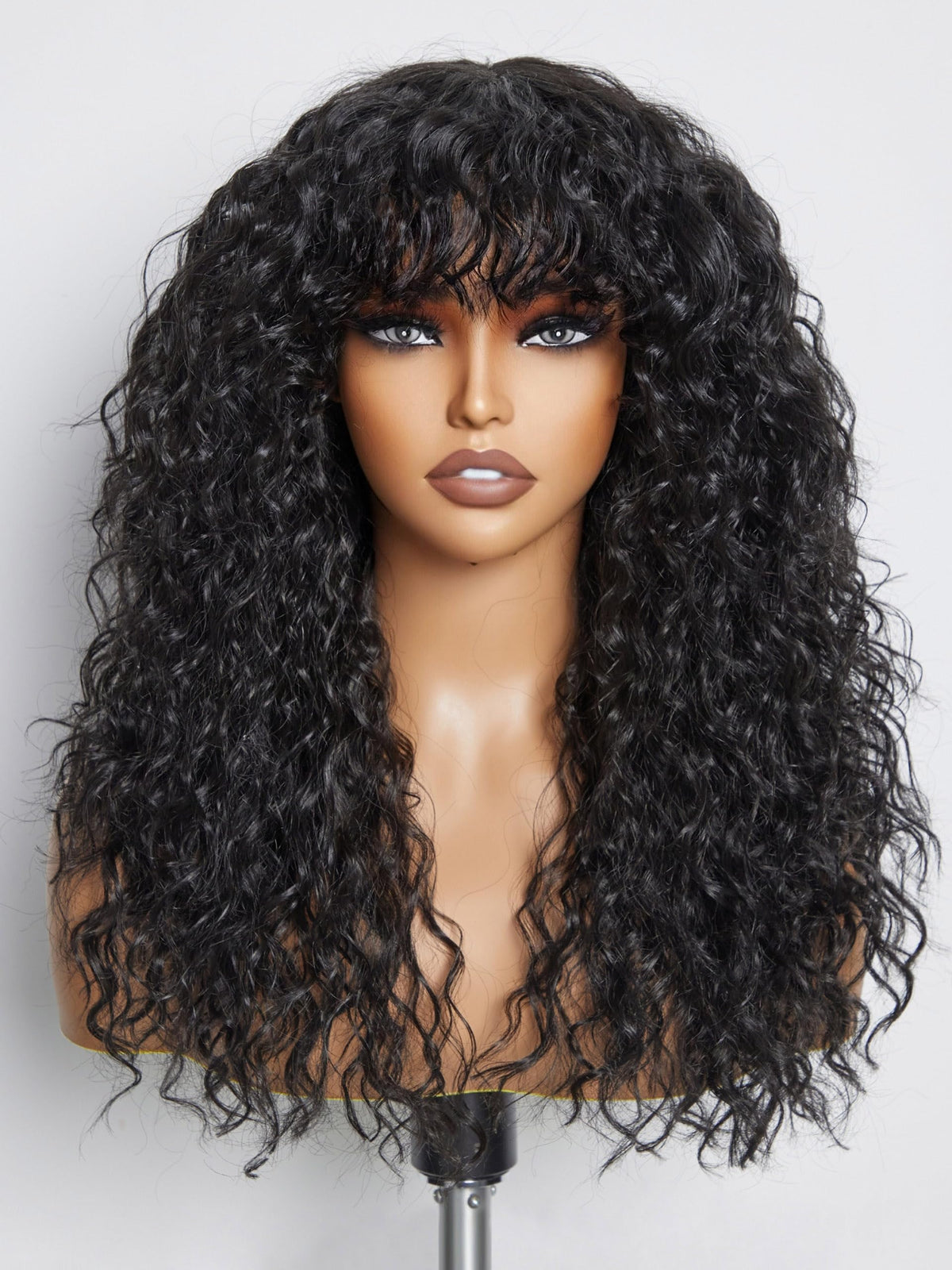 GORGIUS Veralux blend wig natural black with bangs offers seamless hairline for day long confidence