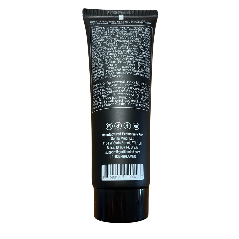Close-up of Gorilla Mind Cōsh cream texture for a smooth, non-greasy finish.