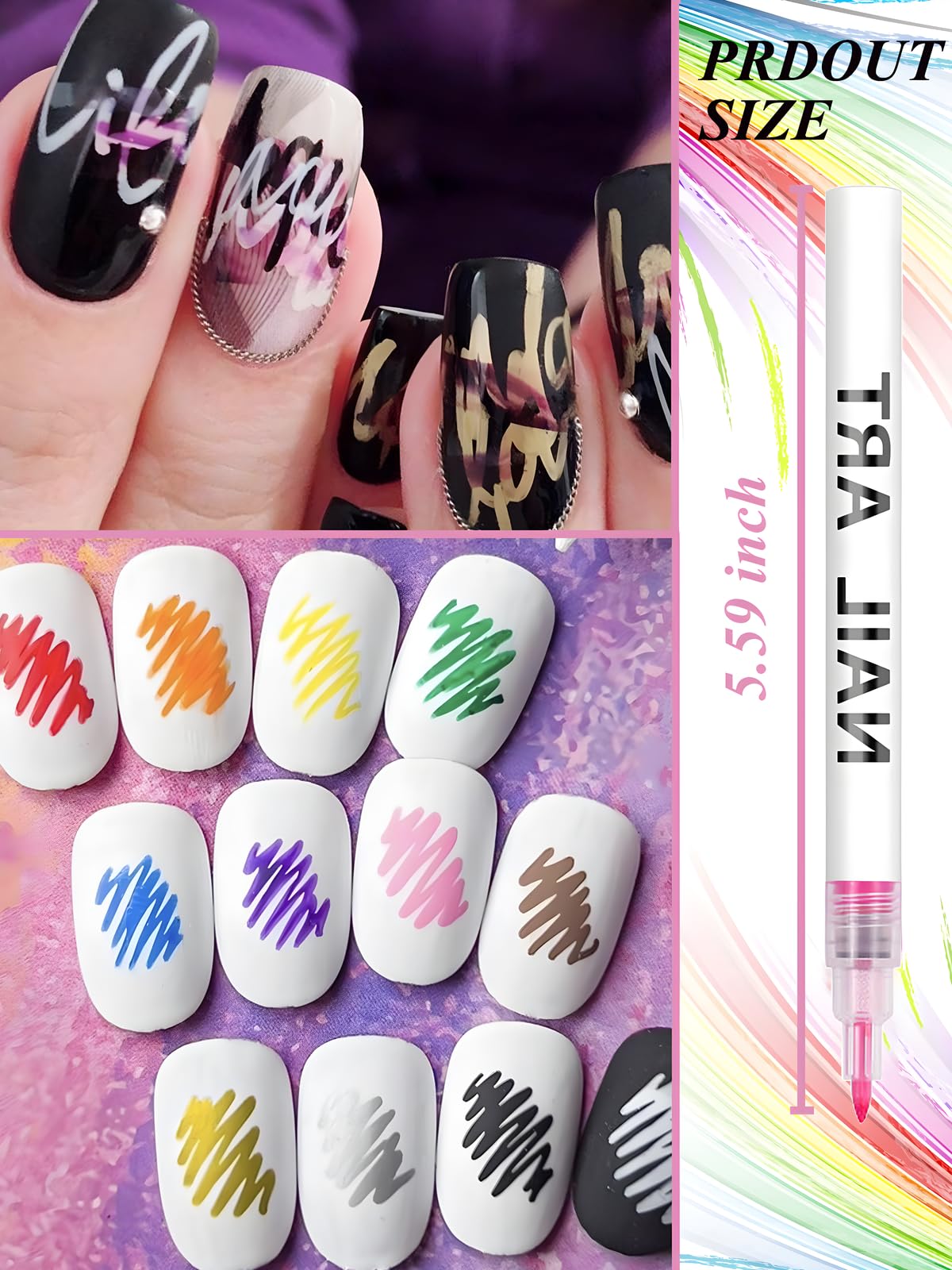 Gorvalin nail art pen tip showing ink flow ready to draw patterns.