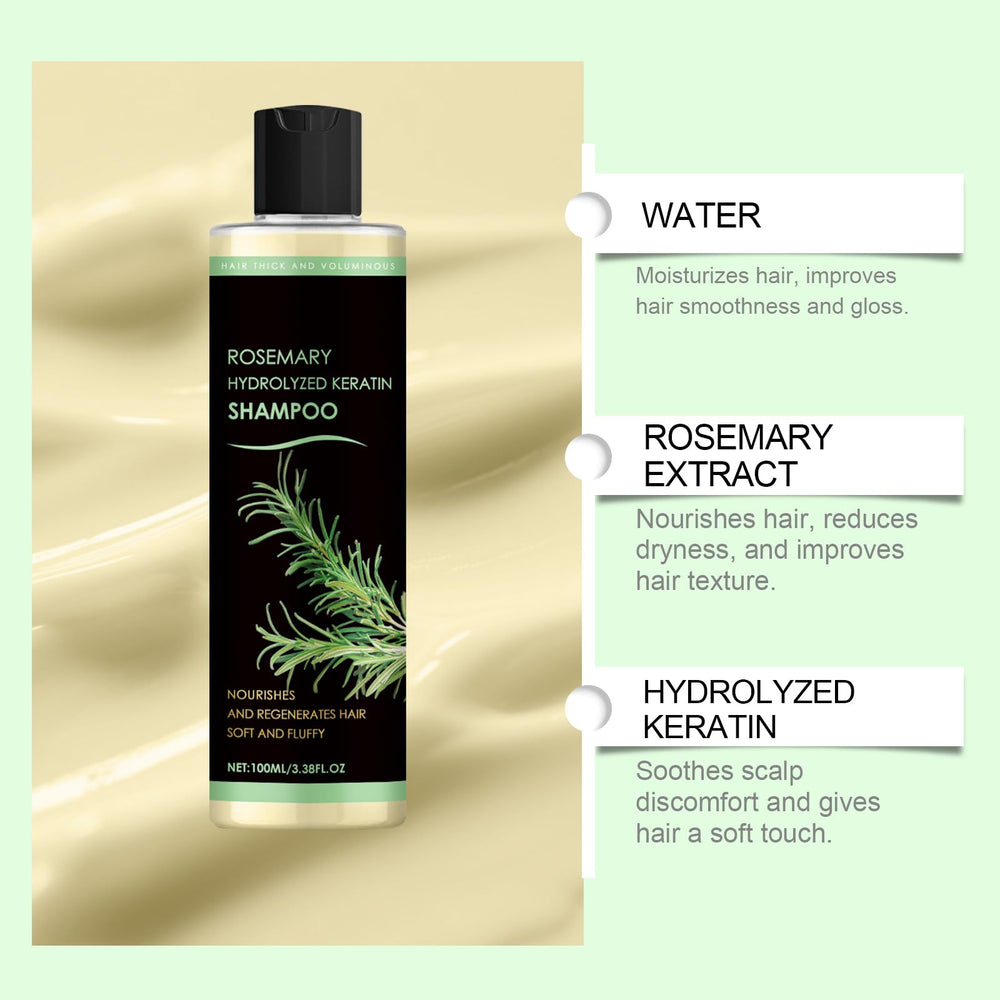 Goswar rosemary hair-growth shampoo foam shows gentle cleansing and lightweight lather.
