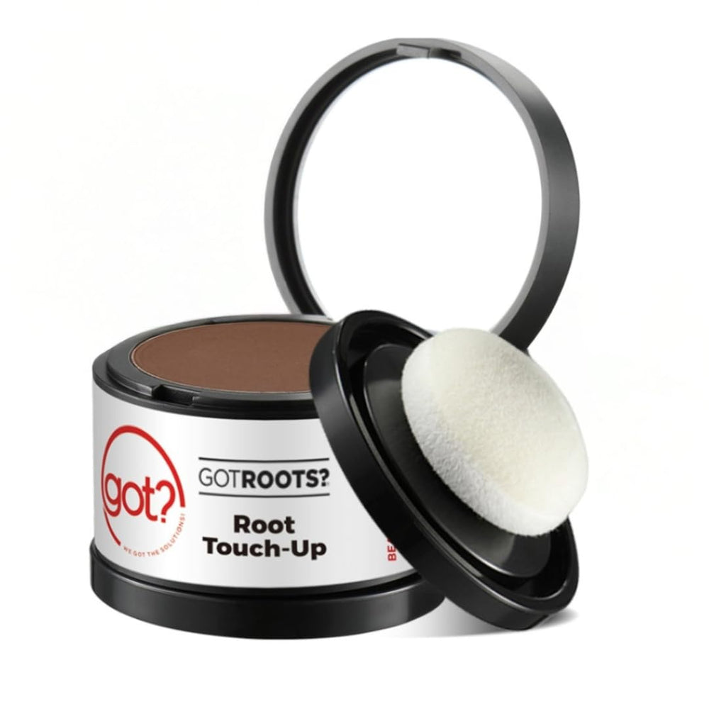 Got? Roots auburn root powder covers thinning hair naturally