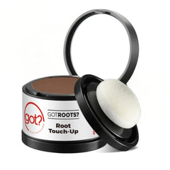 Got? Roots auburn root powder covers thinning hair naturally
