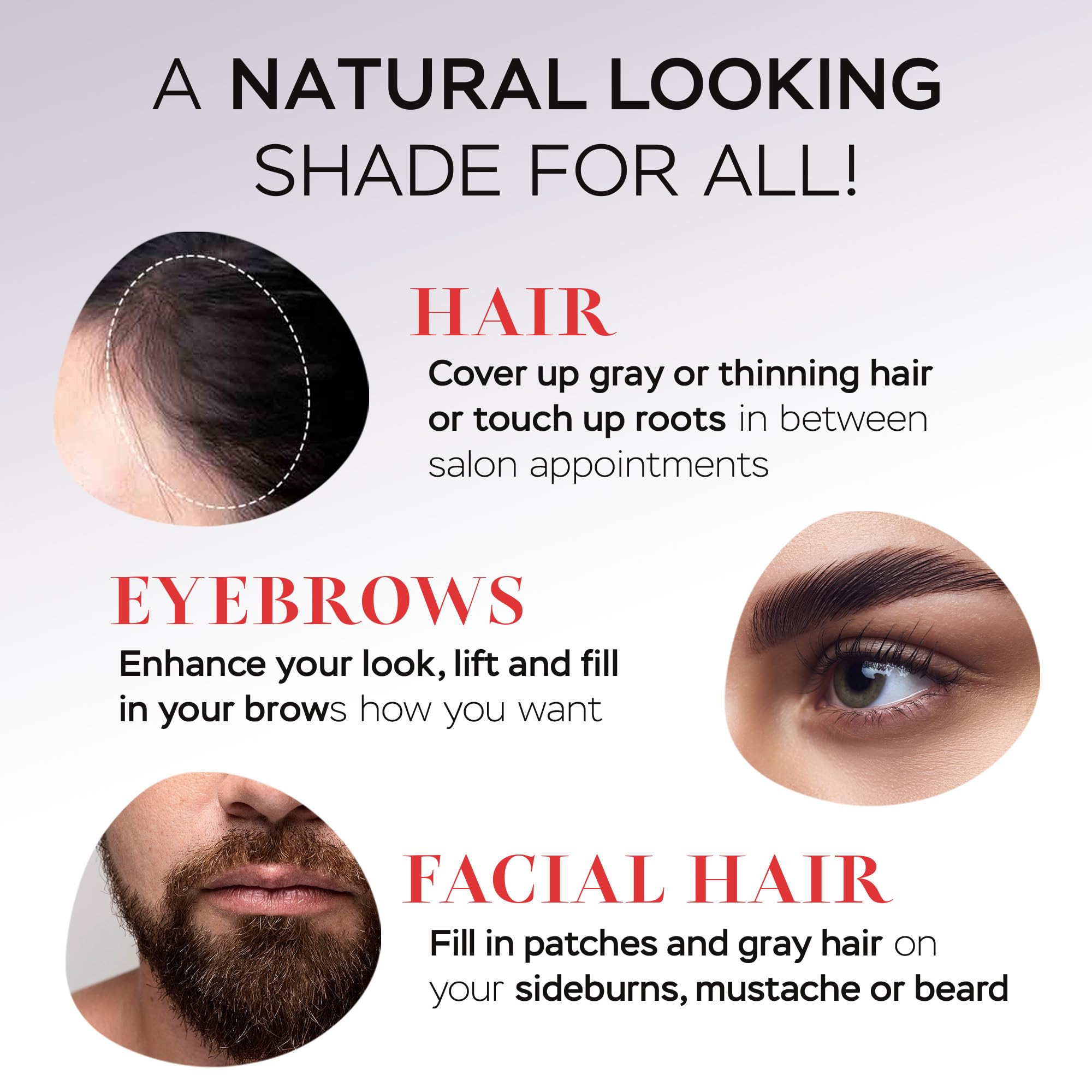 Got? Roots brow and facial shading use for natural-looking definition
