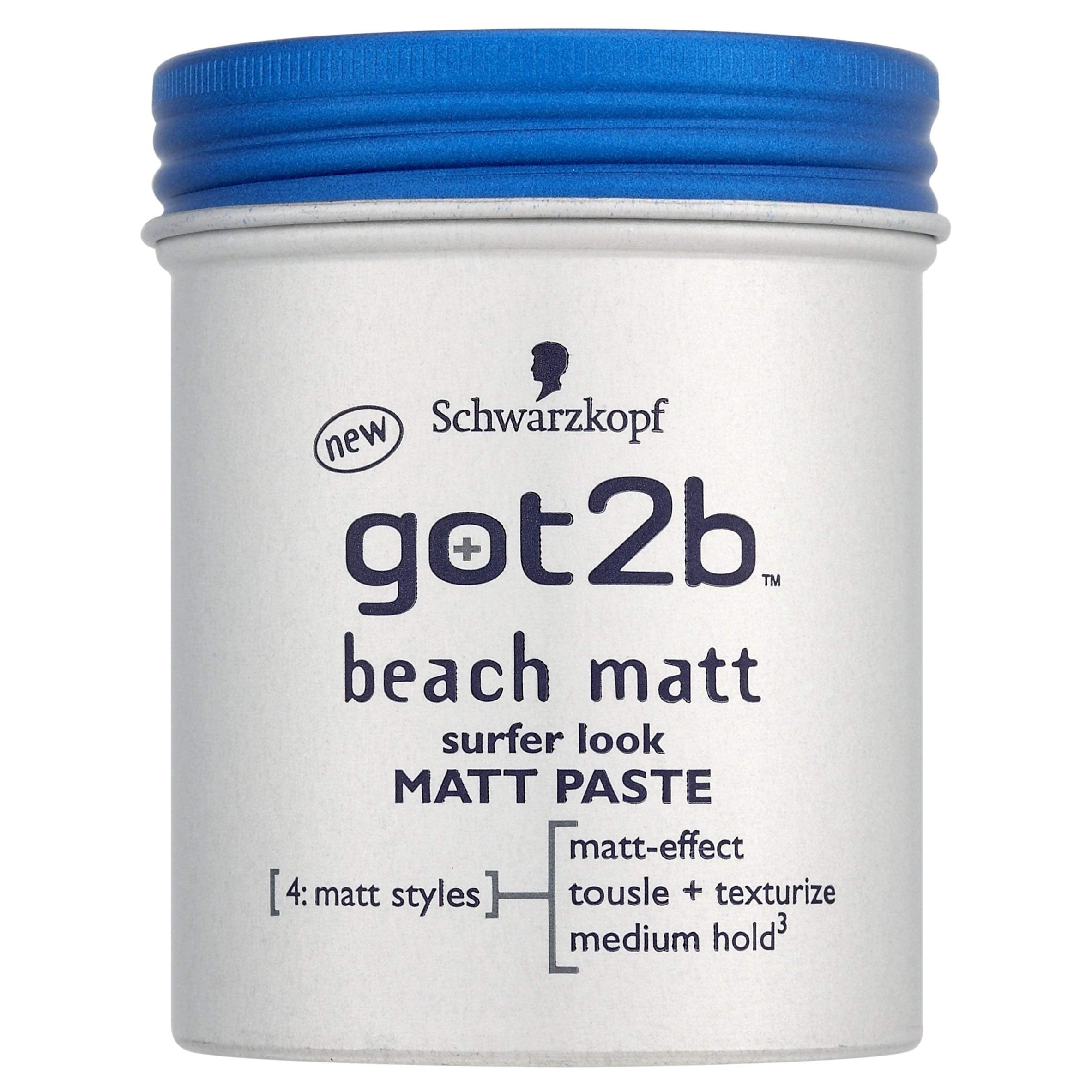 got2b Beach Matt Paste delivers medium hold for a matte surfer texture