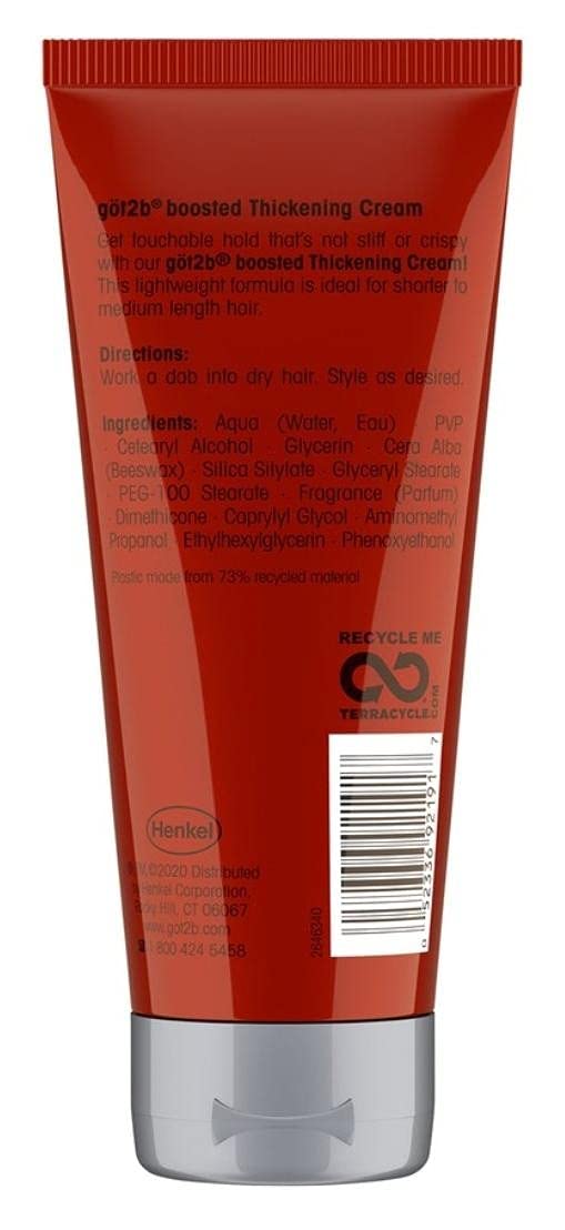 Got2B Boosted Thickening Cream texture close-up shows creamy formula for easy application