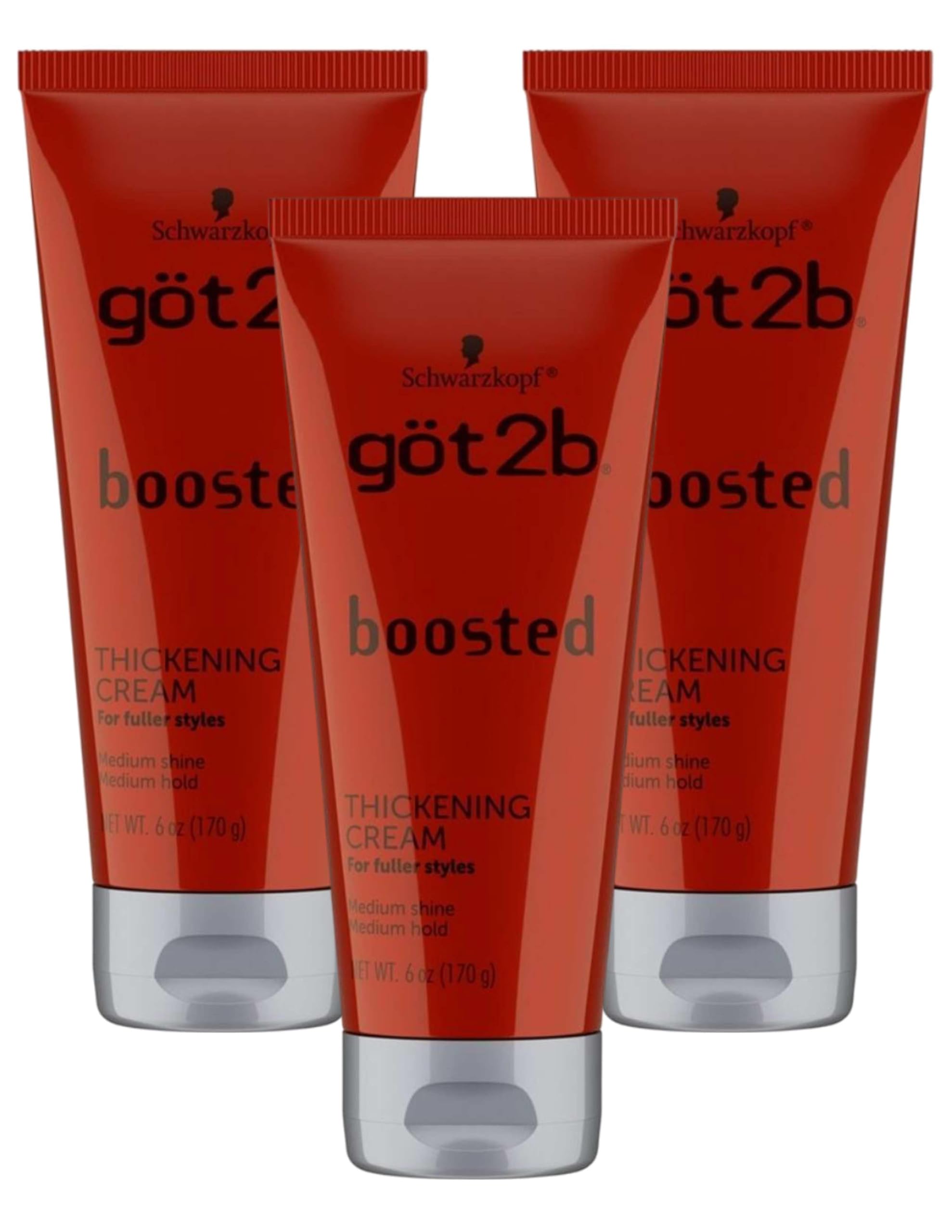 Got2B Boosted Thickening Cream tube front view for added volume and lift