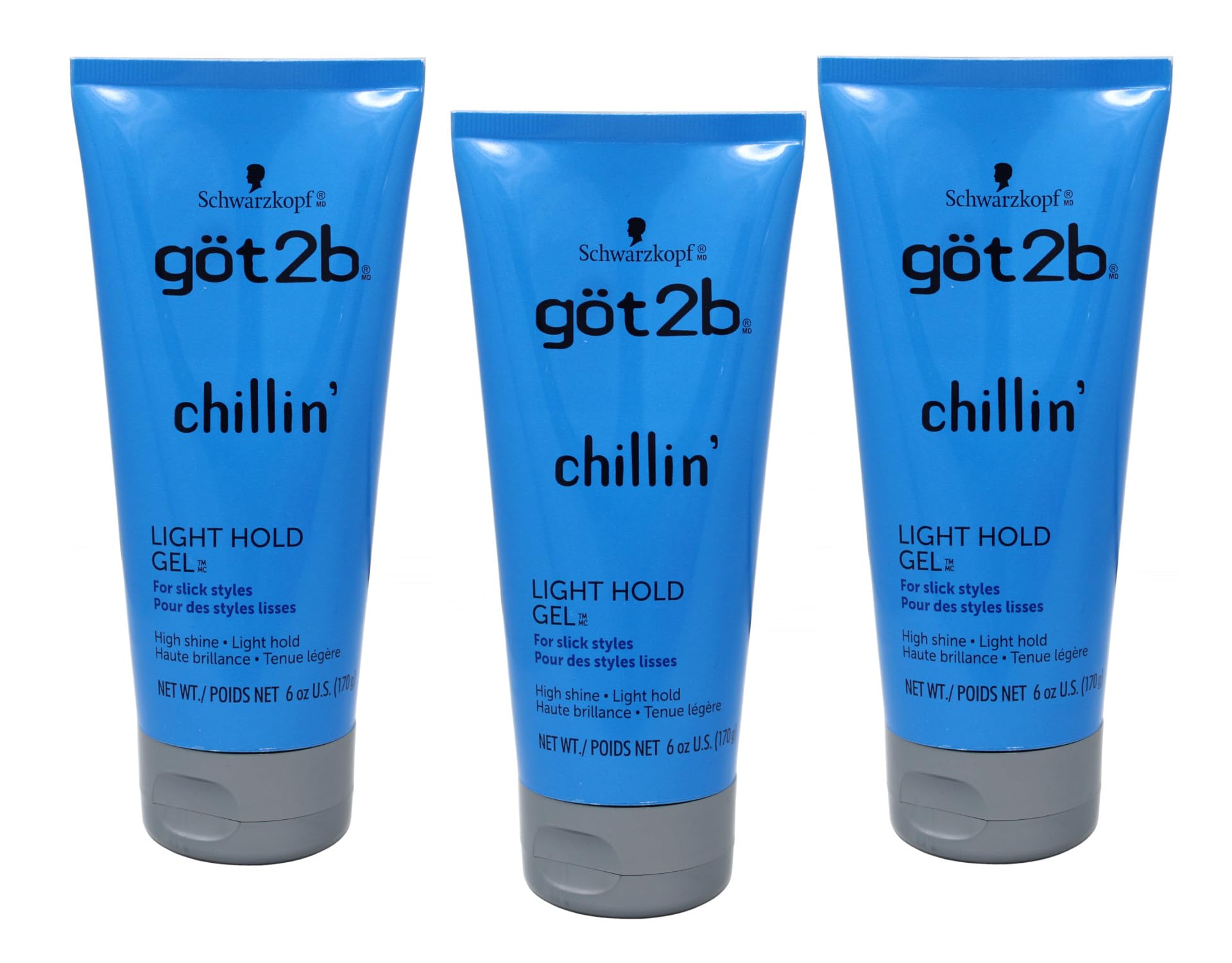 Got2B Chillin Gel bouteille: texture légère pour coiffure rapide et brillante.