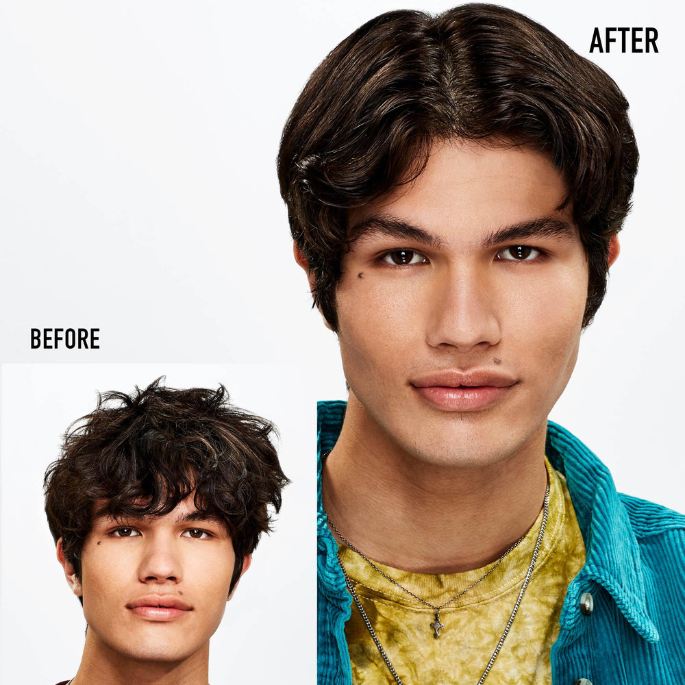 Got2b Defiant Shine Pomade on dry hair for added texture and shine.