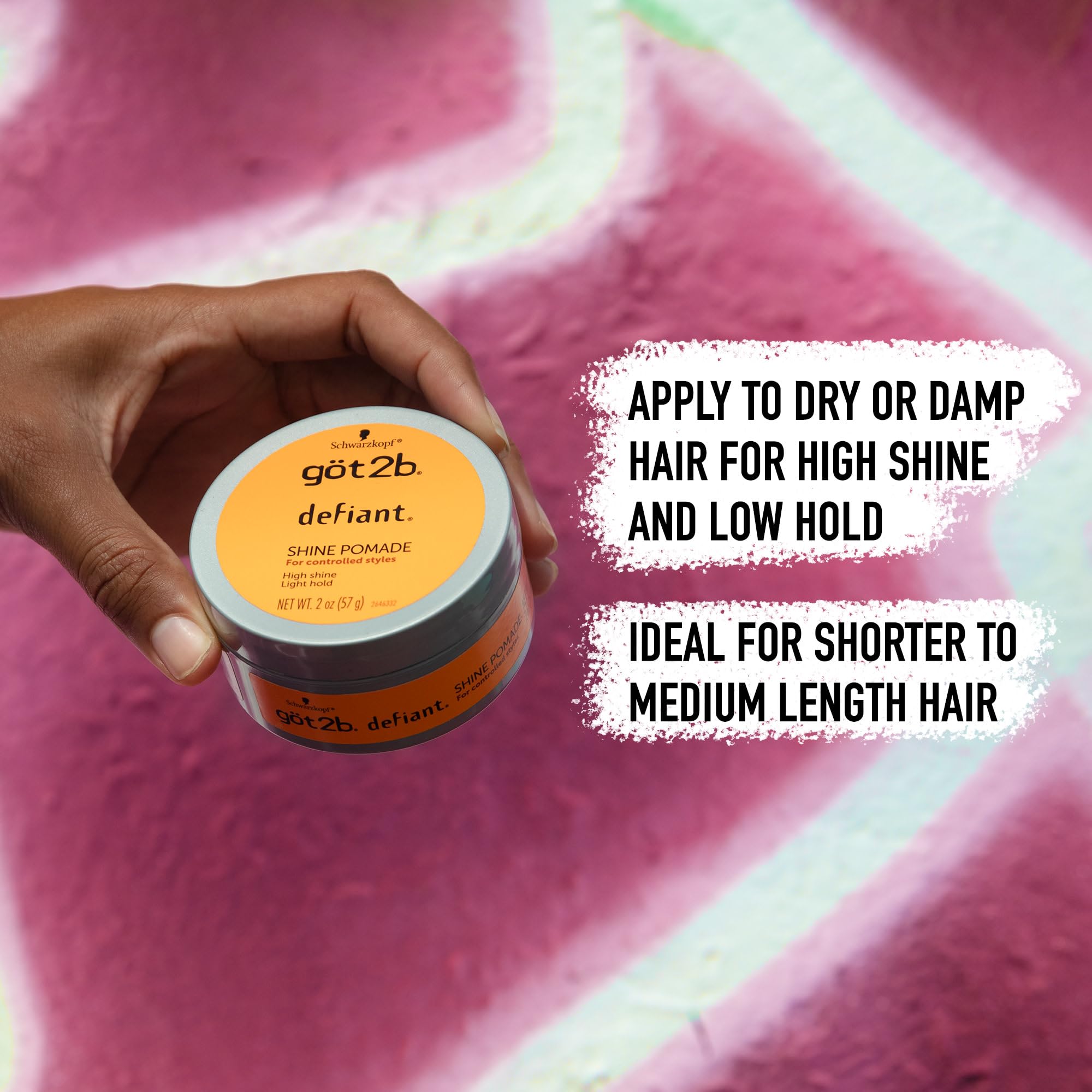 Got2b Defiant Shine Pomade hands warming the product for easy application.