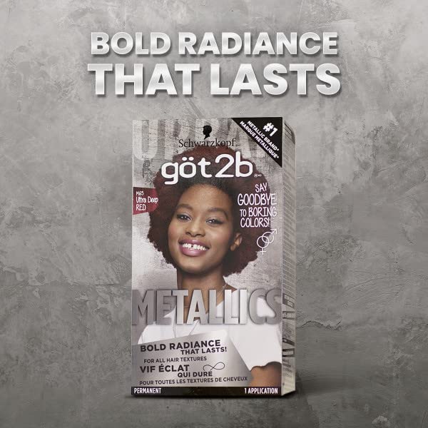 Got2B Metallics Deep Red applying color on hair for quick transformation.