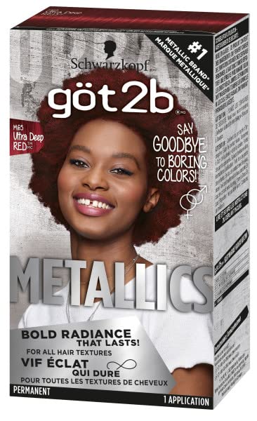 Got2B Metallics Deep Red developer bottle ready for seamless color application.