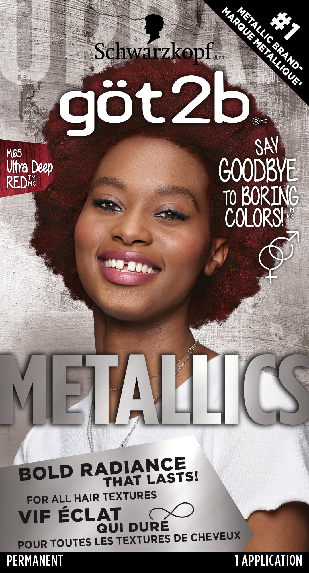 Got2B Metallics Deep Red tube close-up for vibrant metallic color at home.