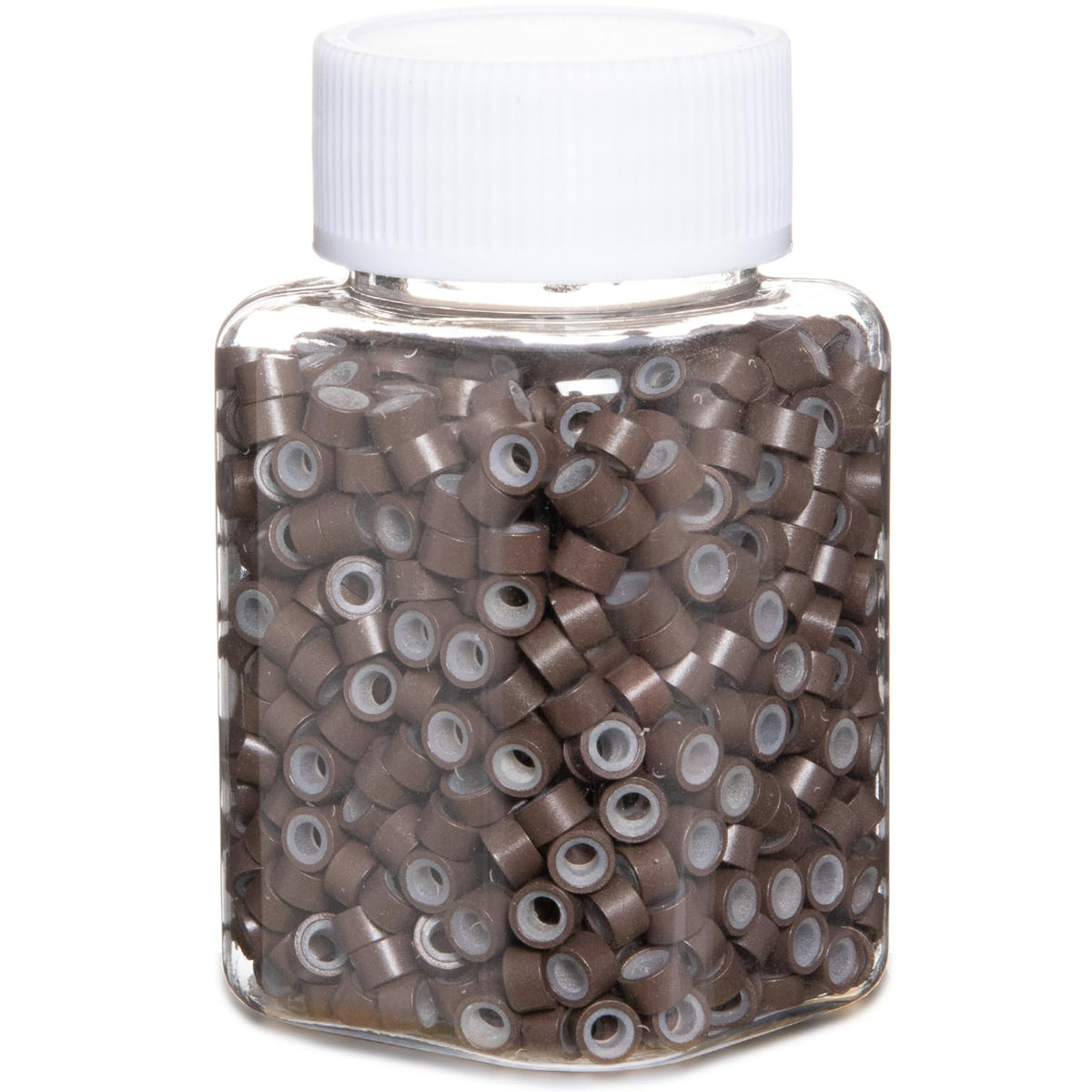 GOTDYA 1000pcs brown extension beads with silicone lining for secure hair integration.
