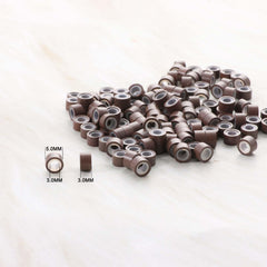 GOTDYA brown beads designed for feather and tinsel extensions.