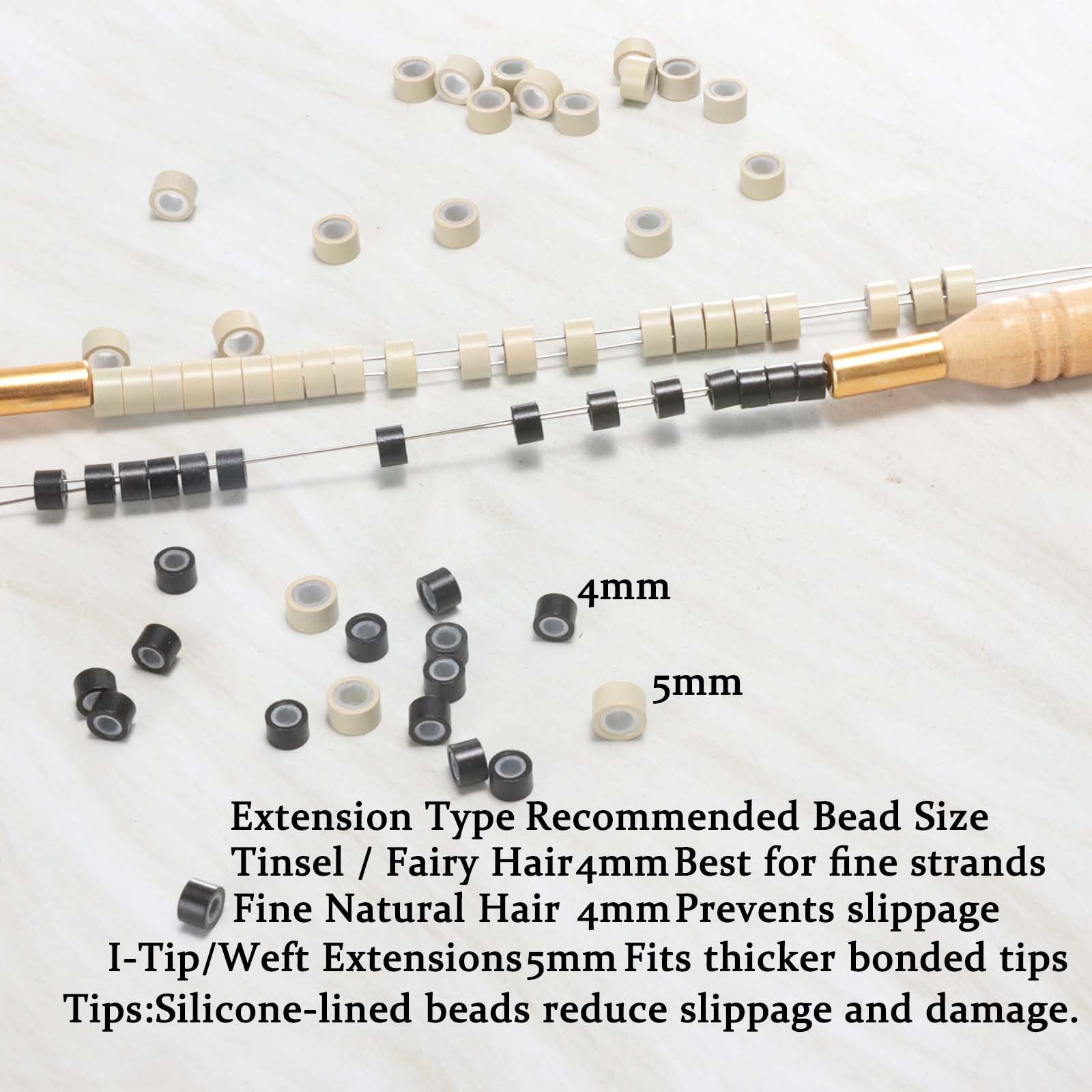 GOTDYA silicone-lined micro rings in brown provide slip-resistant attachment.