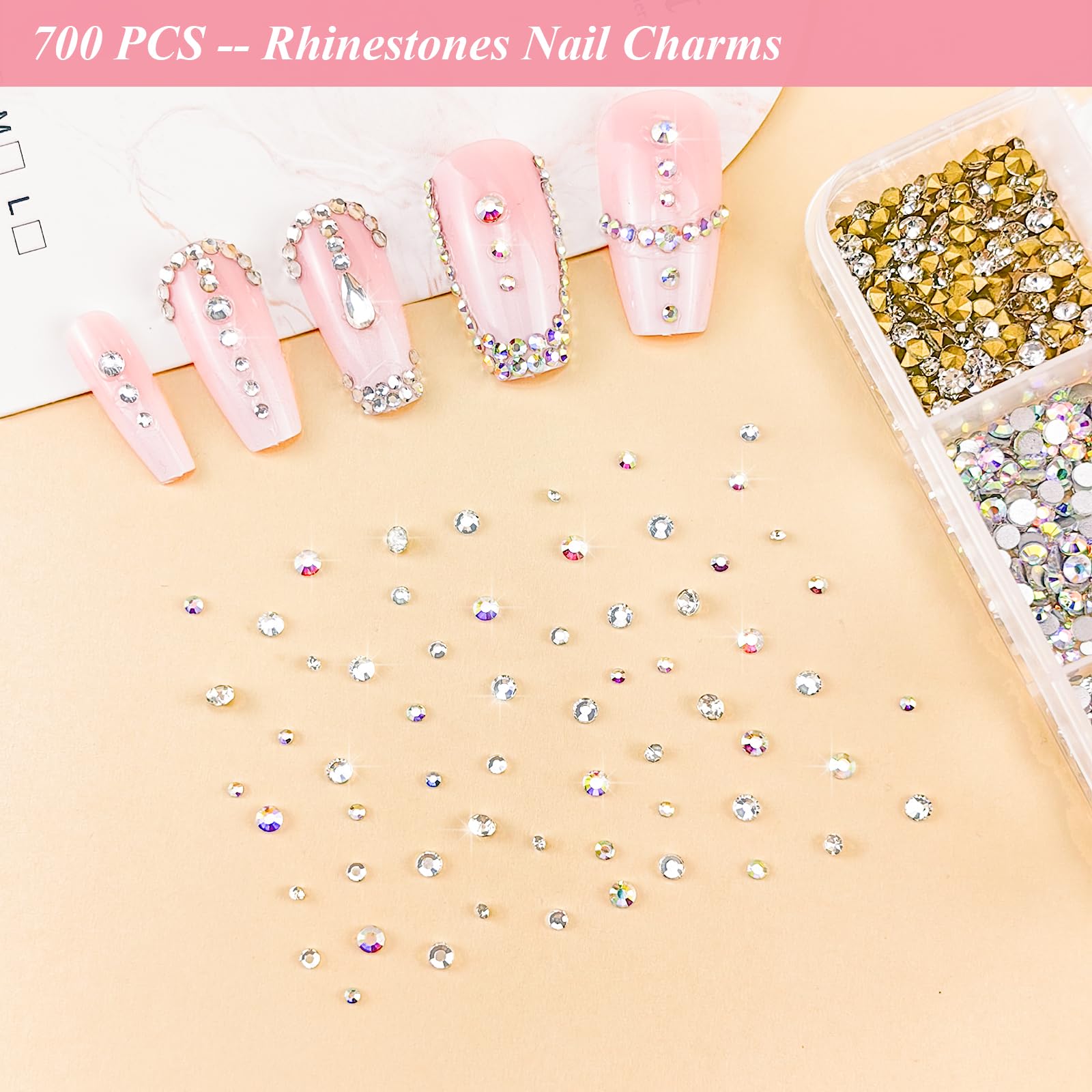 GOTPE AB diamonds add brilliant sparkle to nails.
